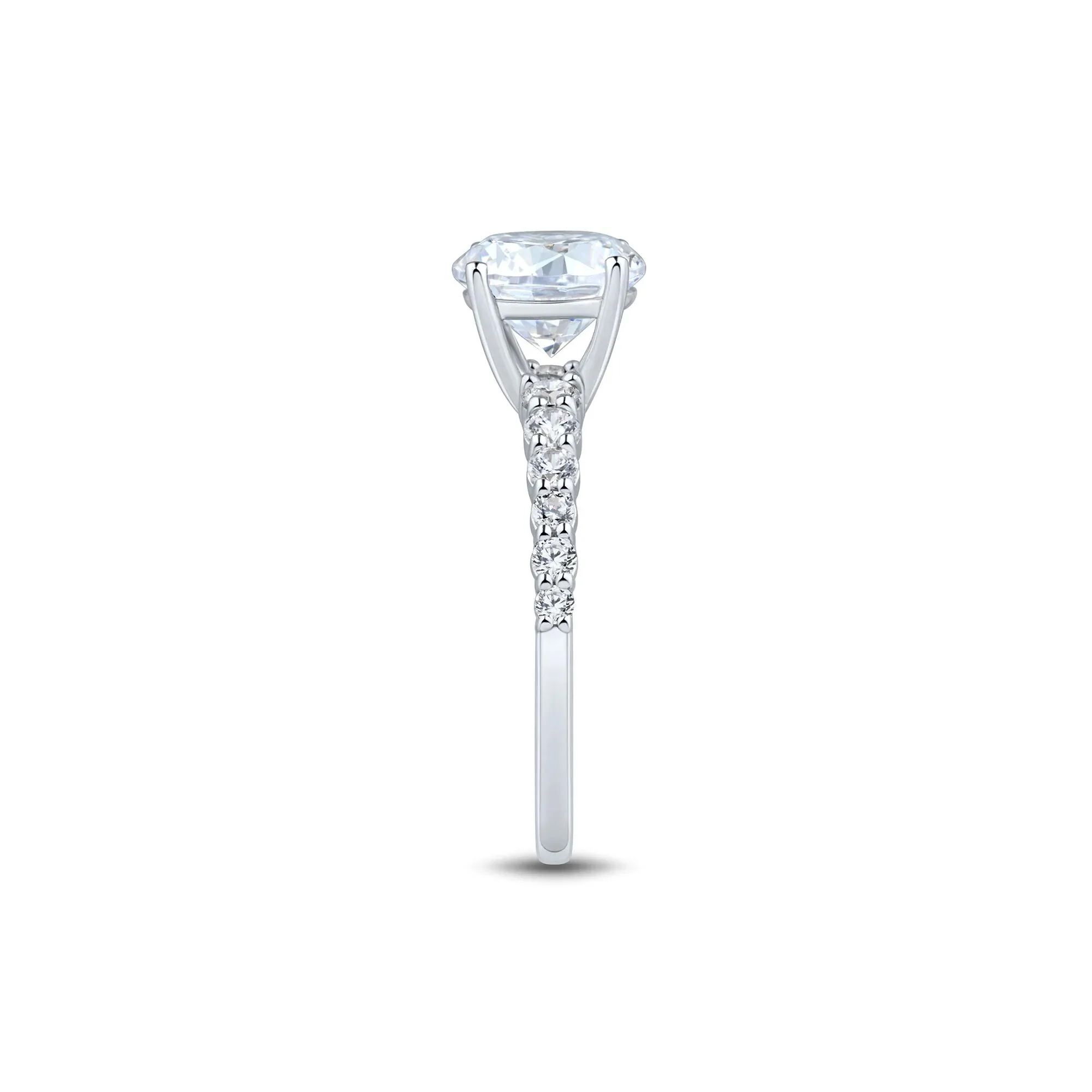 2 1/3 CT. Tw. Lab Grown Diamond Engagement Ring 14K White Gold Size 9 1.5mm - Image 3
