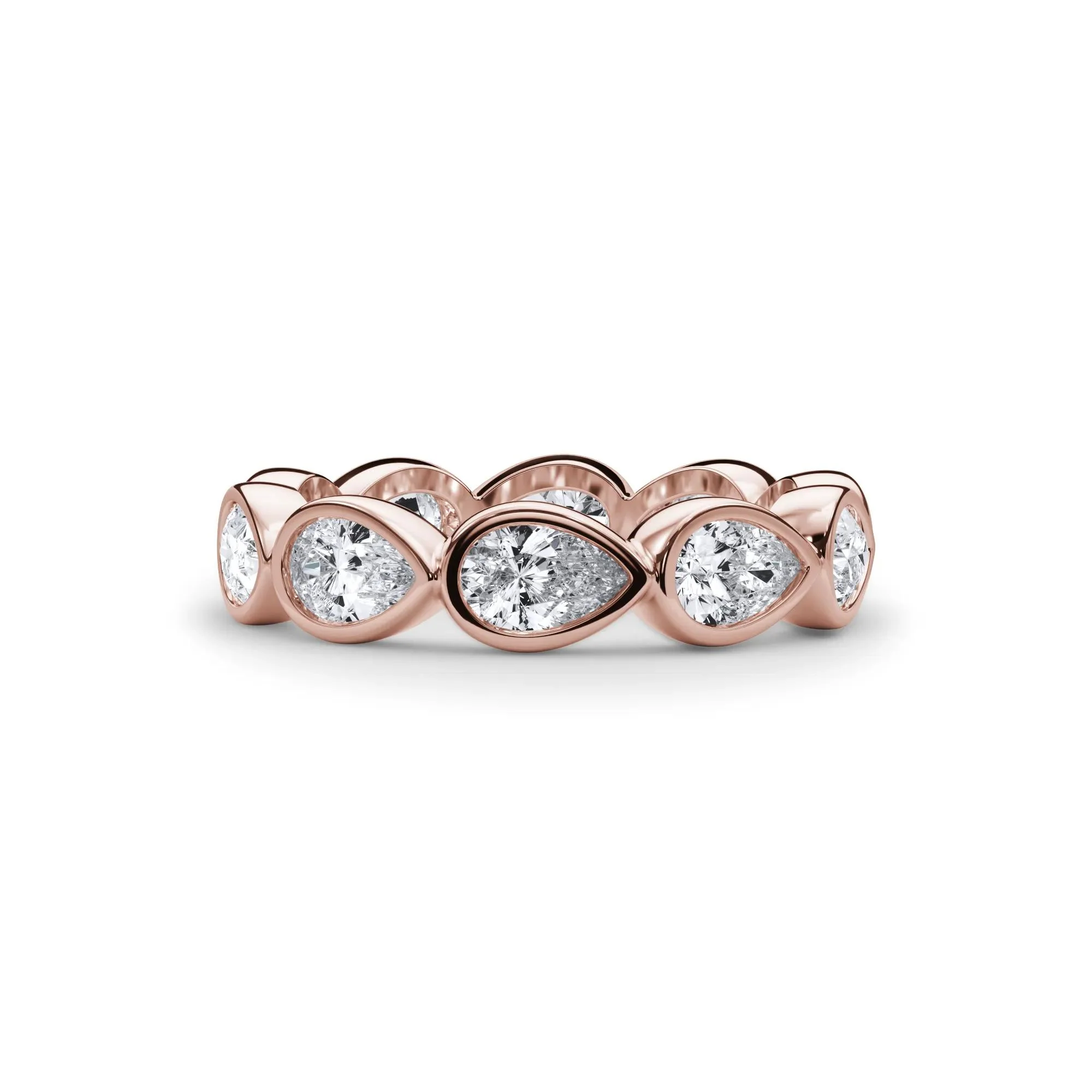 2 1/4 CT. Tw. Lab Grown Diamond Bezel-Set Eternity Band Ring 14K Rose Gold Size 4.5 3mm