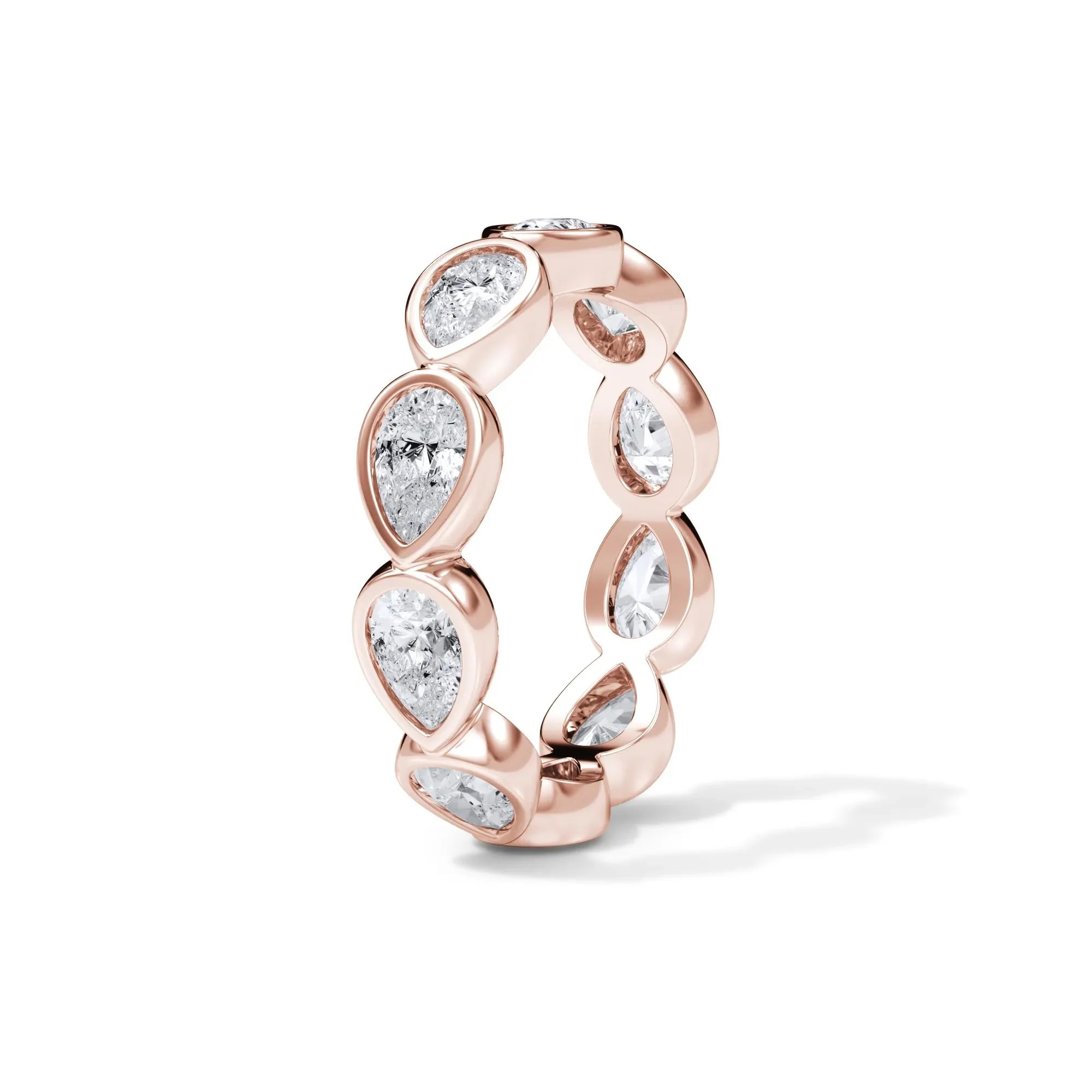 2 1/4 CT. Tw. Lab Grown Diamond Bezel-Set Eternity Band Ring 14K Rose Gold Size 5 3mm - Image 3