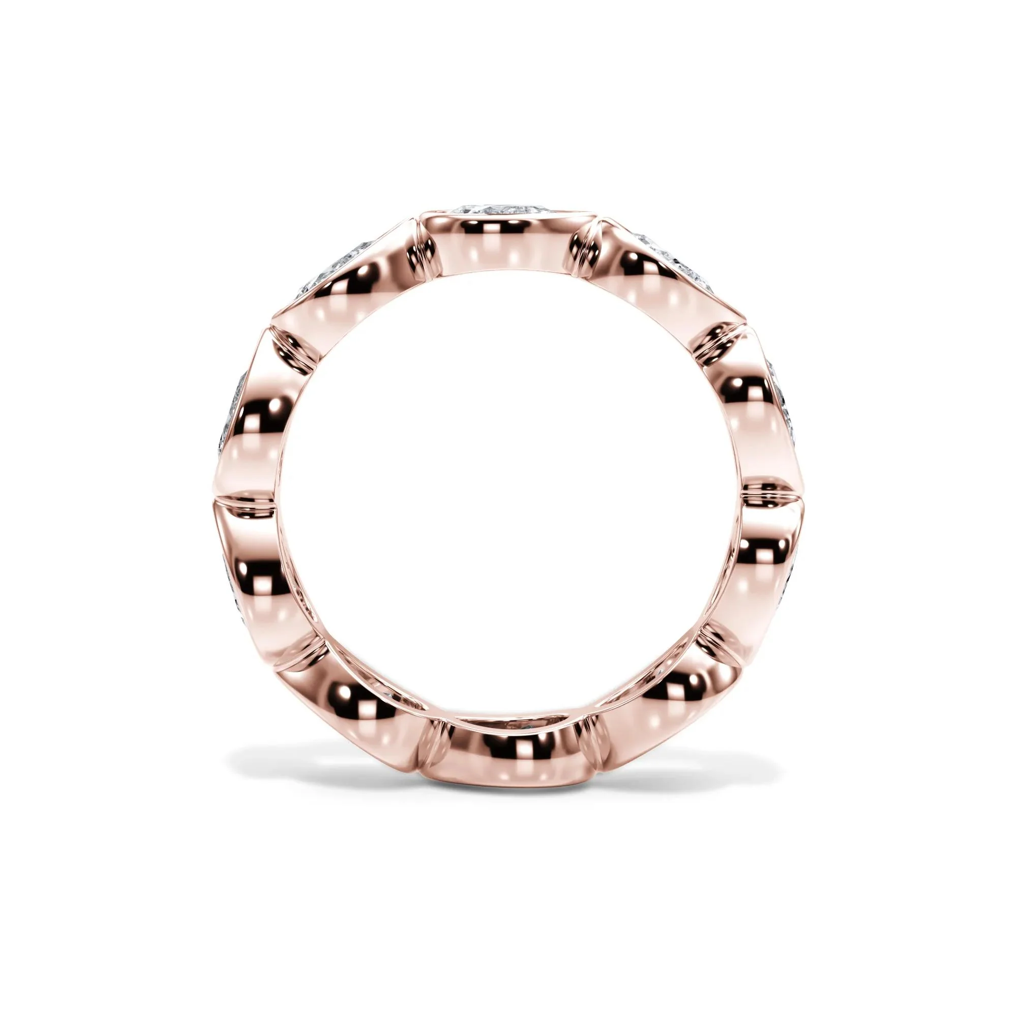 2 1/4 CT. Tw. Lab Grown Diamond Bezel-Set Eternity Band Ring 14K Rose Gold Size 7 3mm - Image 2