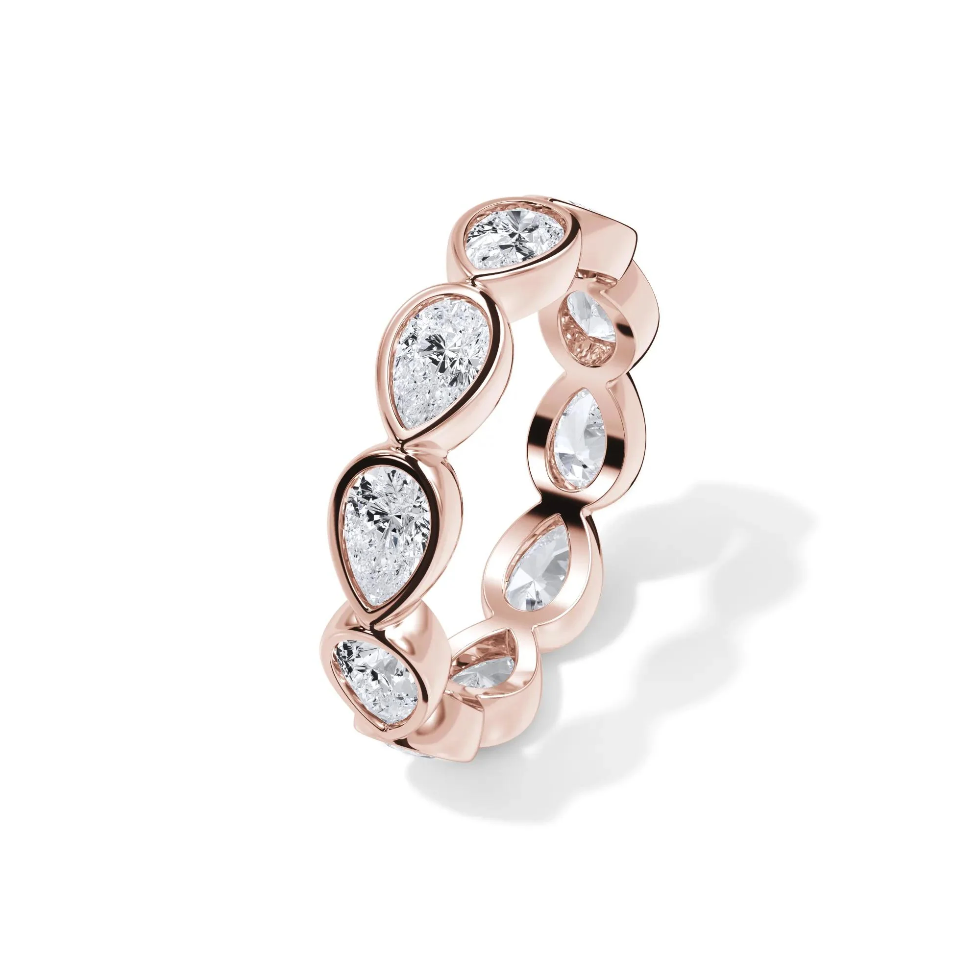 2 1/4 CT. Tw. Lab Grown Diamond Bezel-Set Eternity Band Ring 14K Rose Gold Size 7 3mm - Image 4