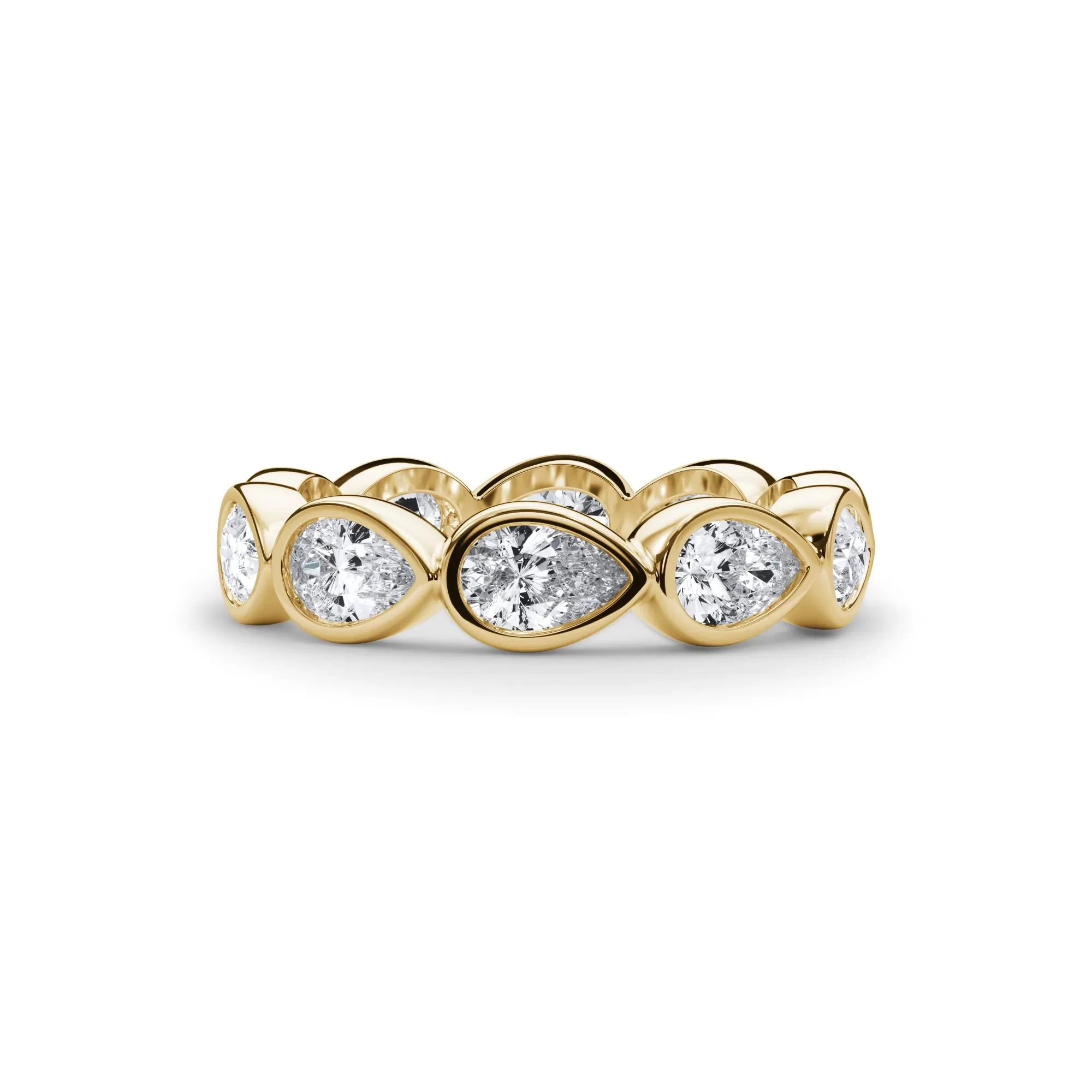 2 1/4 CT. Tw. Lab Grown Diamond Bezel-Set Eternity Band Ring 14K Yellow Gold Size 7 3mm