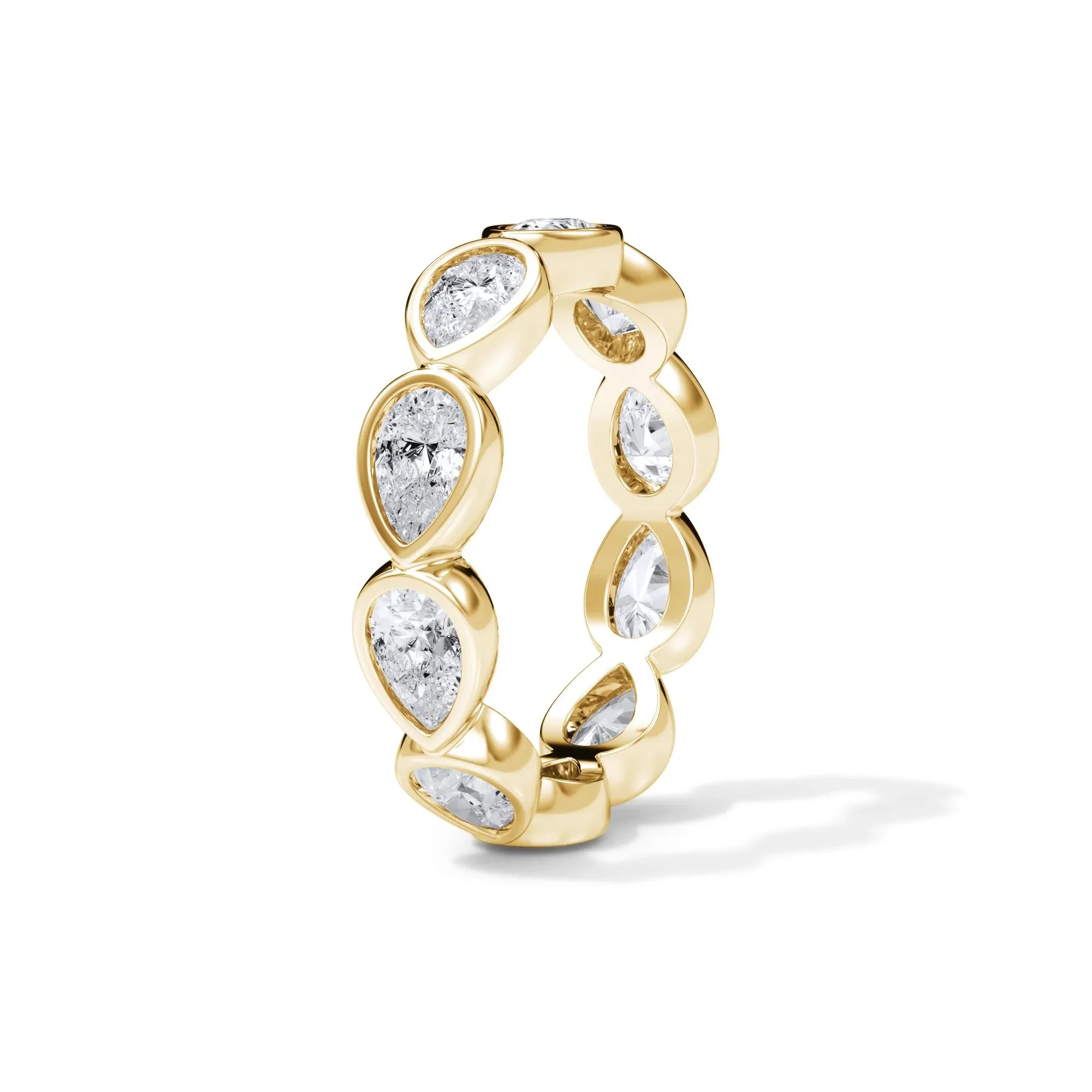 2 1/4 CT. Tw. Lab Grown Diamond Bezel-Set Eternity Band Ring 14K Yellow Gold Size 7 3mm - Image 3