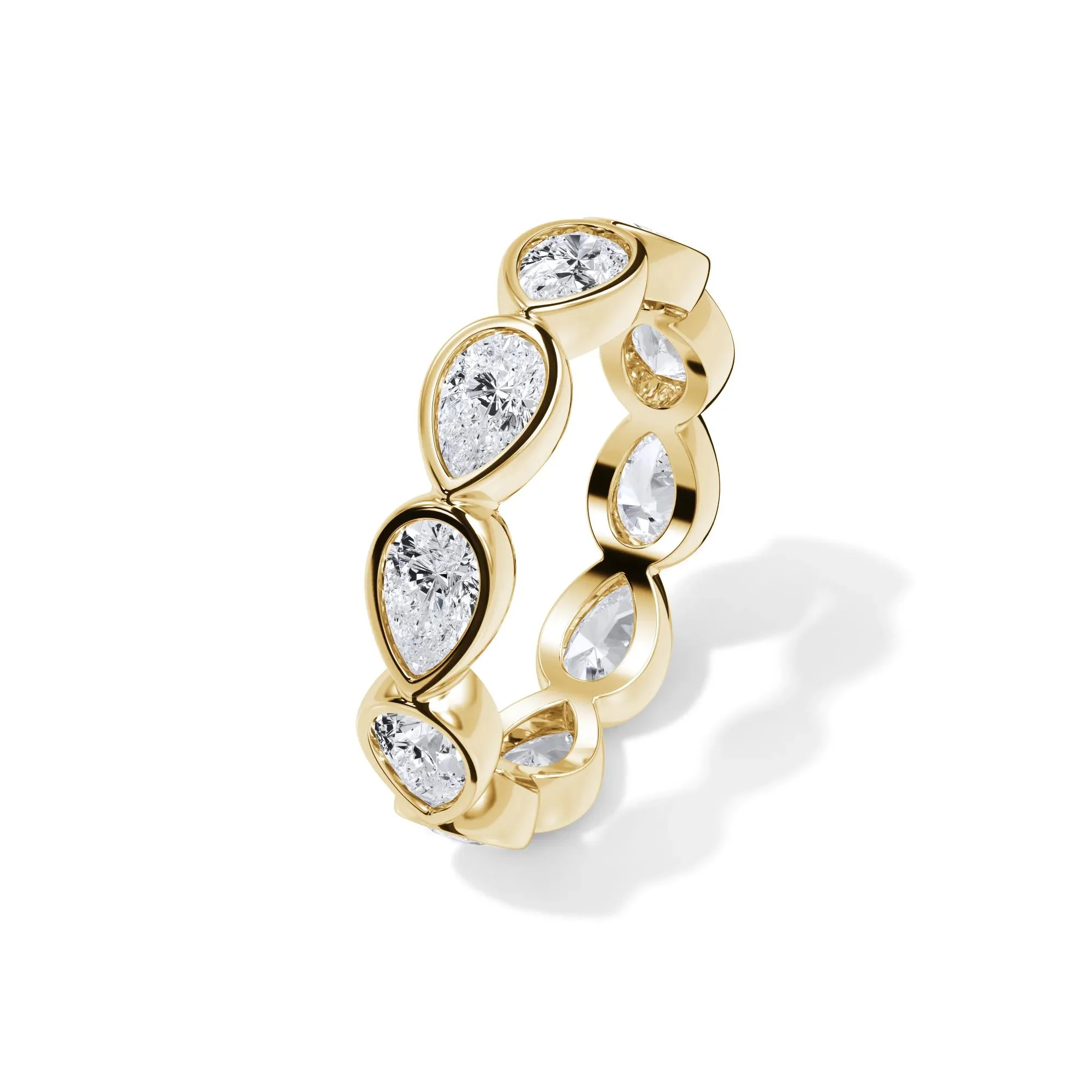 2 1/4 CT. Tw. Lab Grown Diamond Bezel-Set Eternity Band Ring 14K Yellow Gold Size 9 3mm - Image 4
