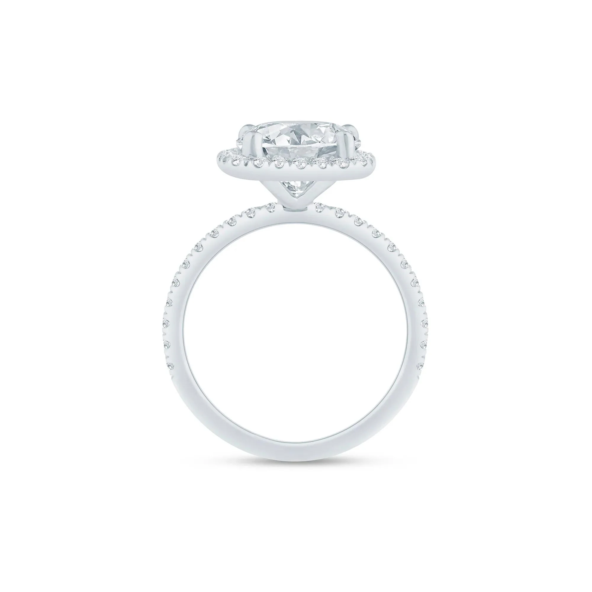 4 CT. Tw. Lab Grown Diamond Halo Engagement Ring 14K White Gold Size 8 1.5mm - Image 2