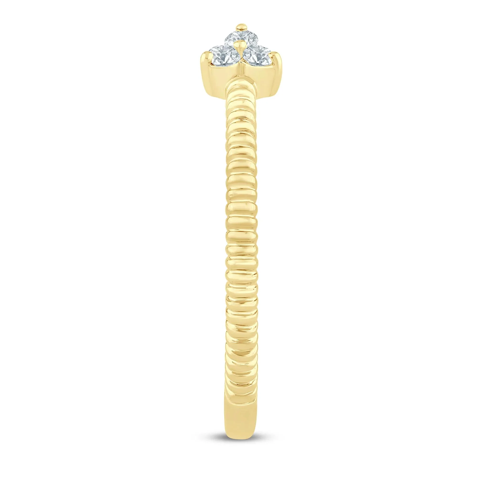 1/10 CT. Tw. Diamond Open Ring 10K Yellow Gold Size 8 1.5mm - Image 2