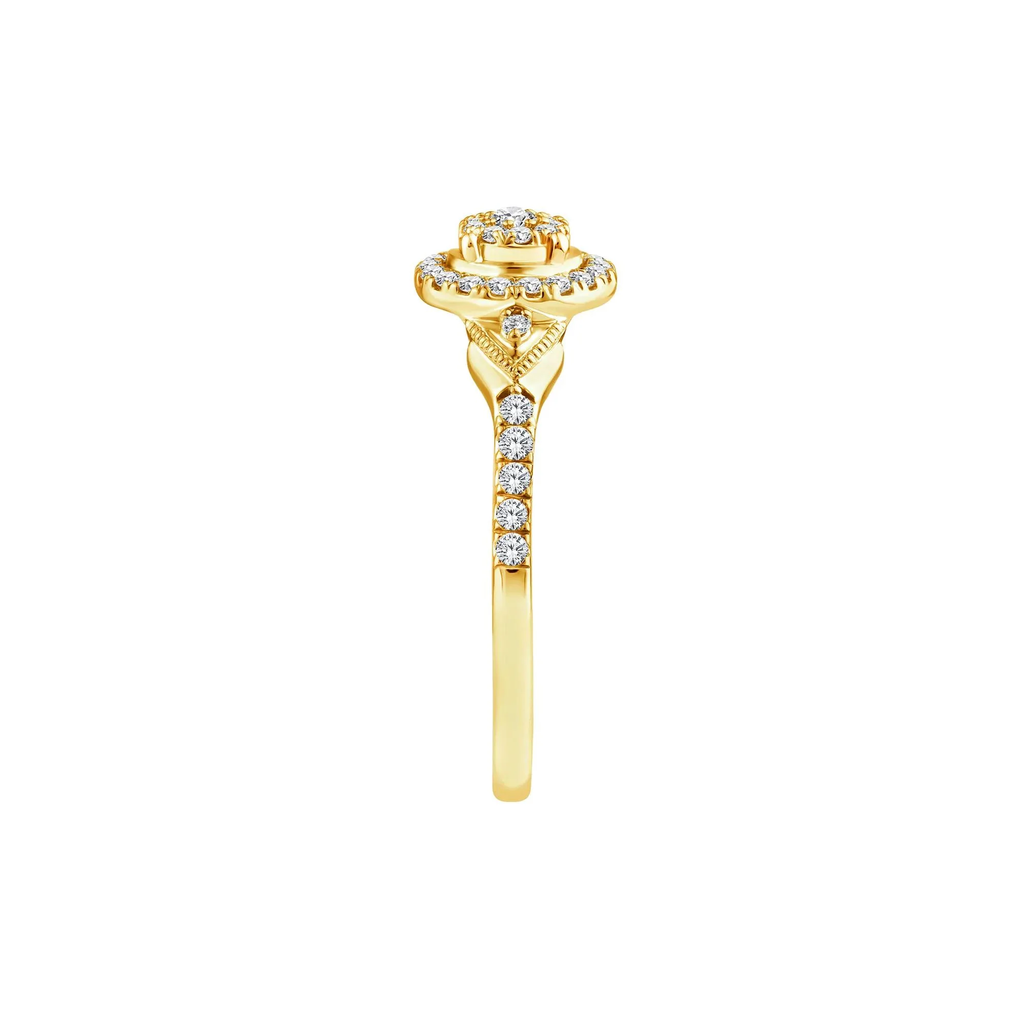 1/3 CT. Tw. Diamond Promise Ring 10K Yellow Gold Round Brilliant Cut Size 7.5 - Image 3