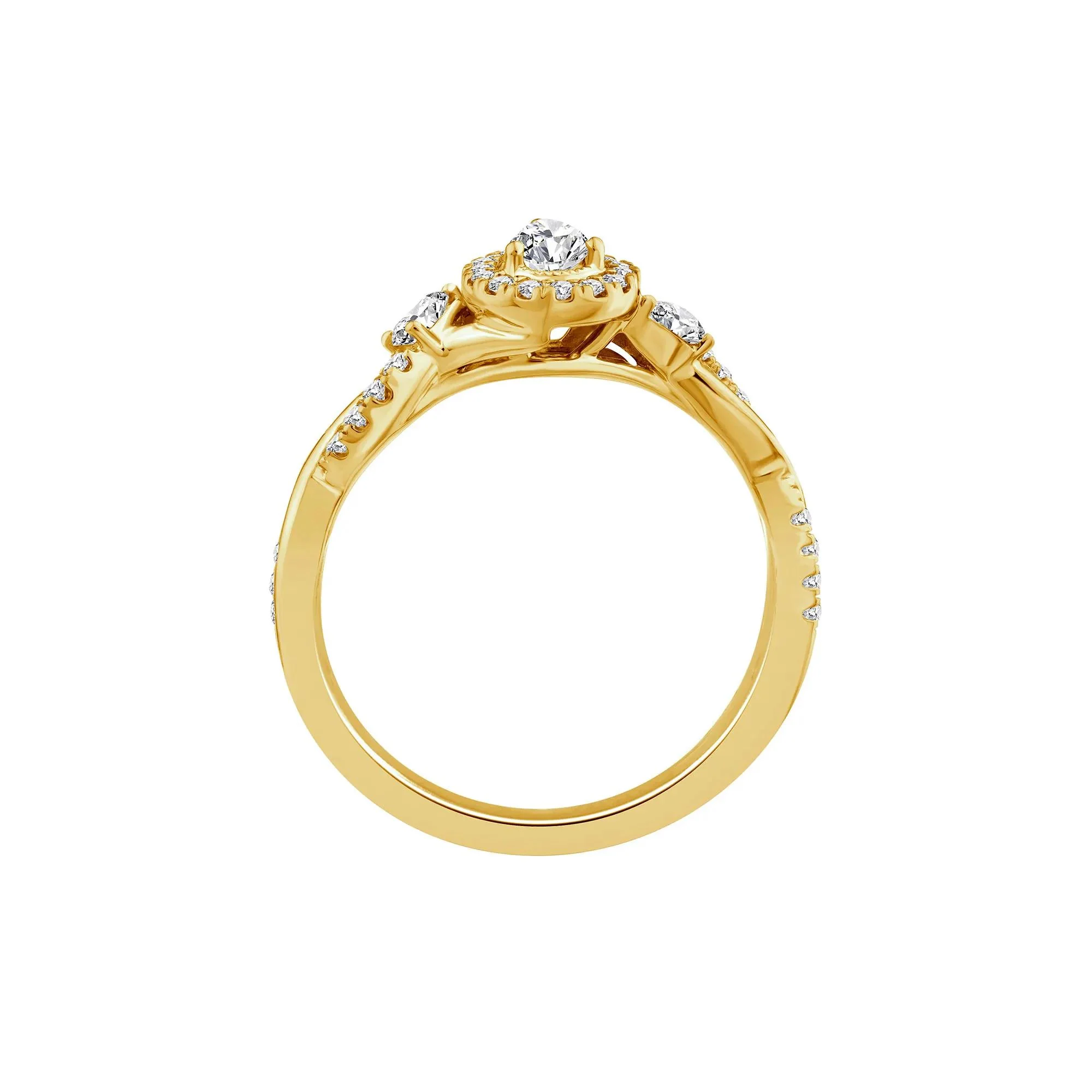1/2 CT. Tw. Pear-Shaped Diamond Engagement Ring 14K Yellow Gold Size 7 1.5mm - Image 2