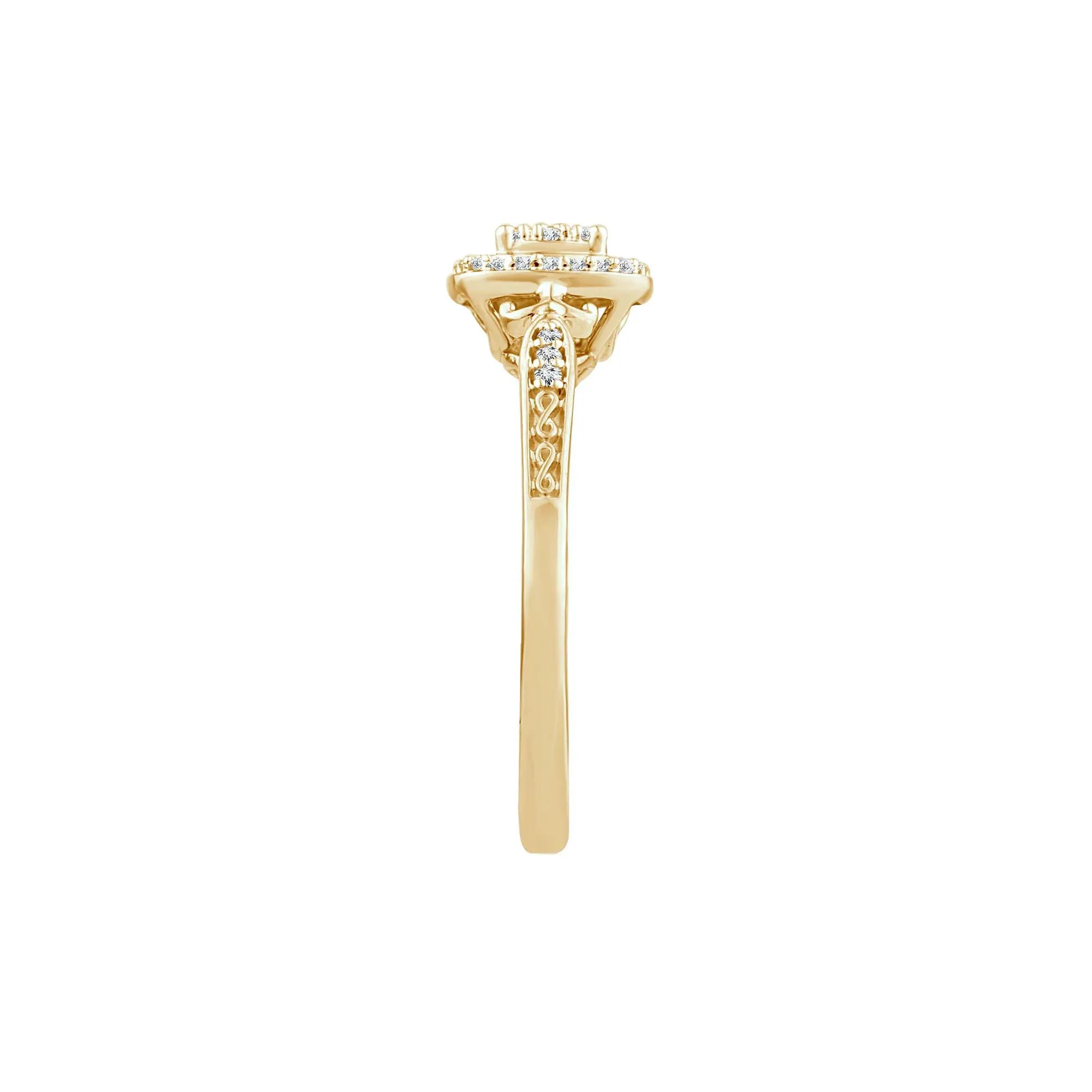 1/7 CT. Tw. Diamond Composite Promise Ring 10K Yellow Gold Size 8.5 2mm - Image 3