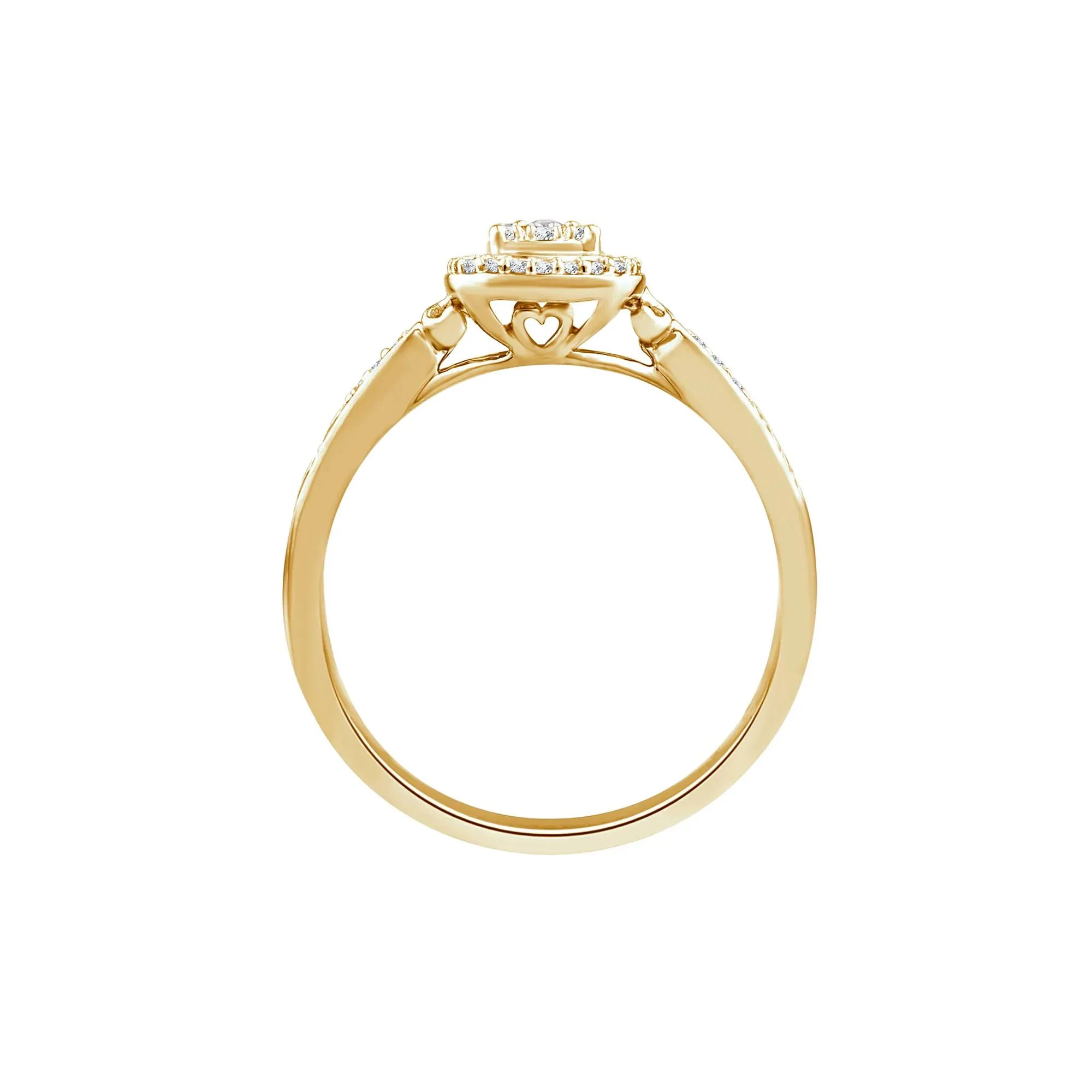 1/7 CT. Tw. Diamond Composite Promise Ring 10K Yellow Gold Size 9 2mm - Image 2