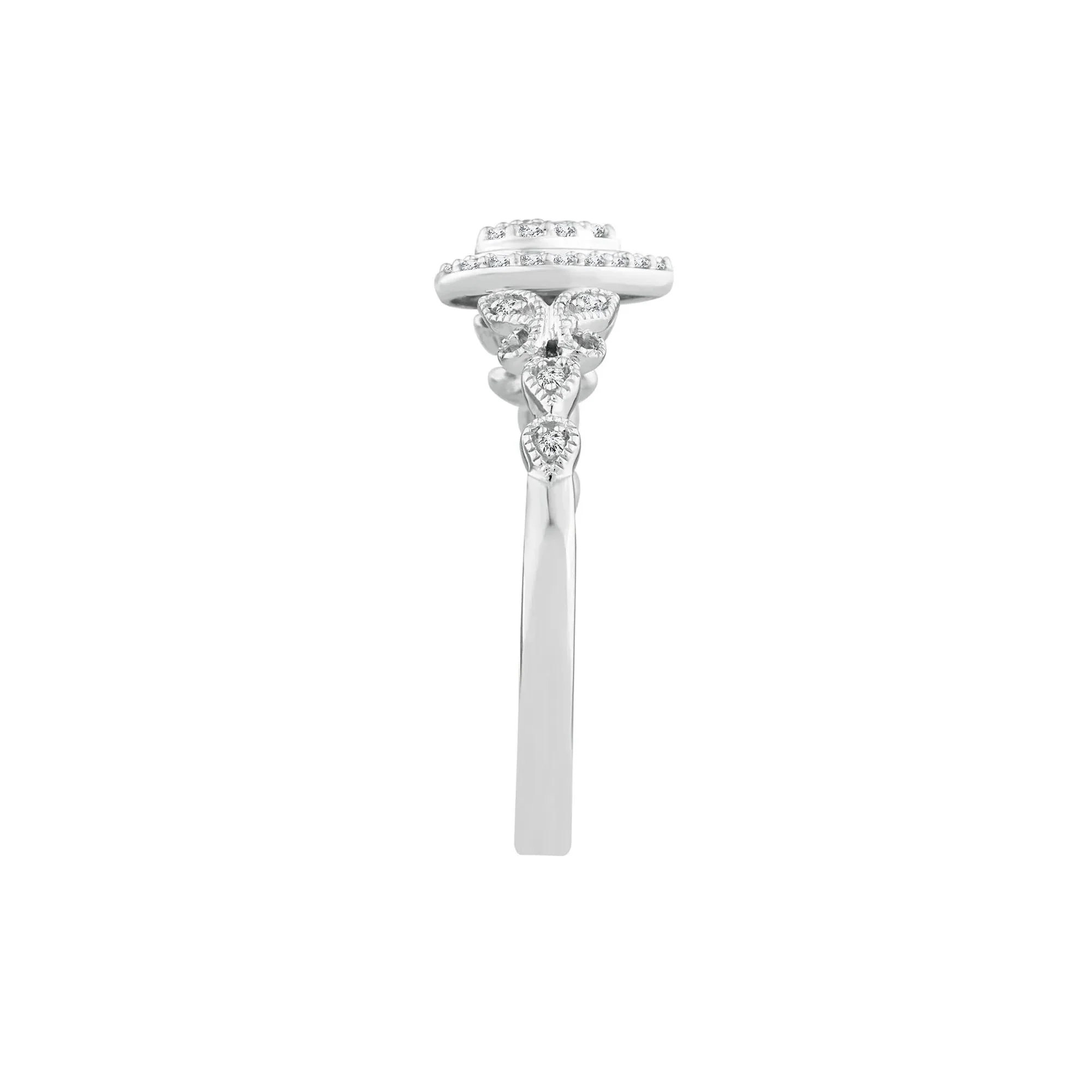 1/5 CT. Tw. Diamond Composite Pear-Shaped Promise Ring 10K White Gold Size 6.5 2mm - Image 3