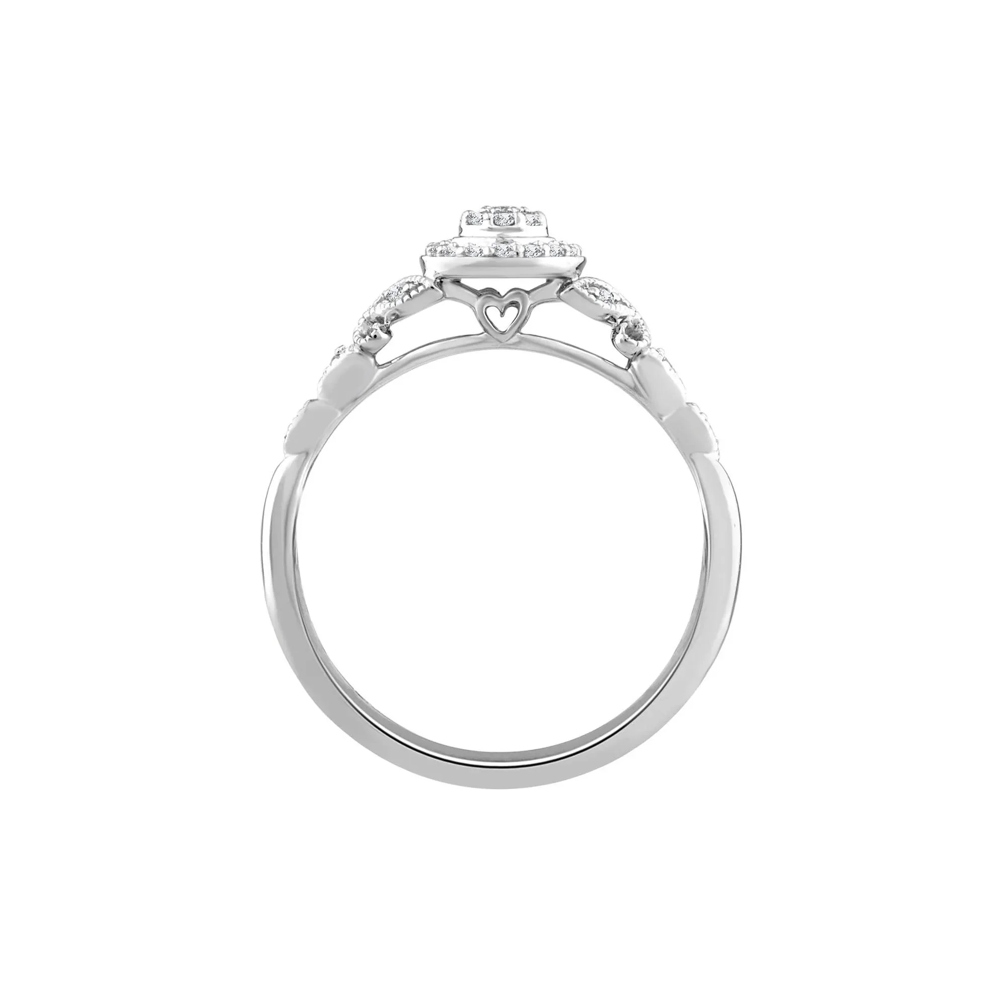 1/5 CT. Tw. Diamond Composite Pear-Shaped Promise Ring 10K White Gold Size 8 2mm - Image 2