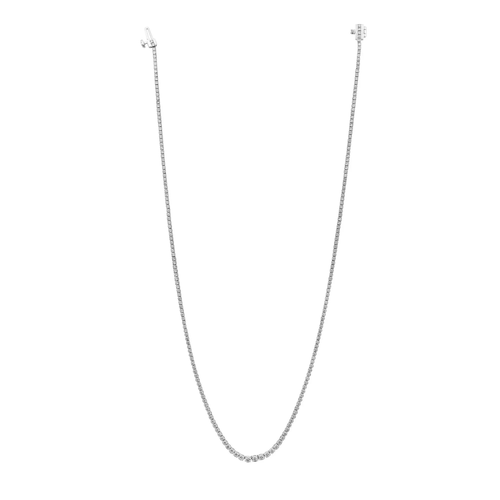3 CT. Tw. Lab Grown Diamond Tennis Necklace 10K White Gold Size 17" - Image 2