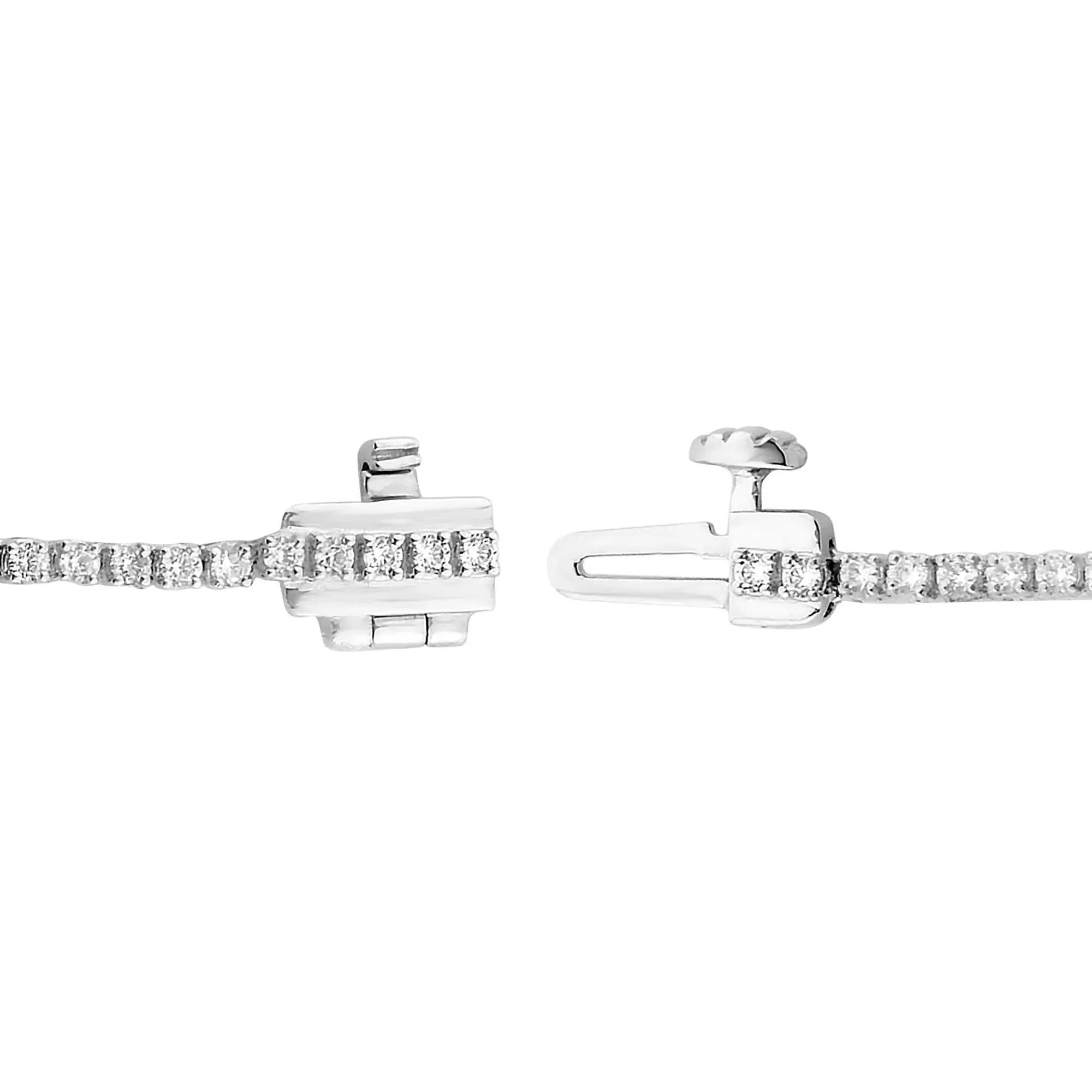 3 CT. Tw. Lab Grown Diamond Tennis Necklace 10K White Gold Size 17" - Image 3