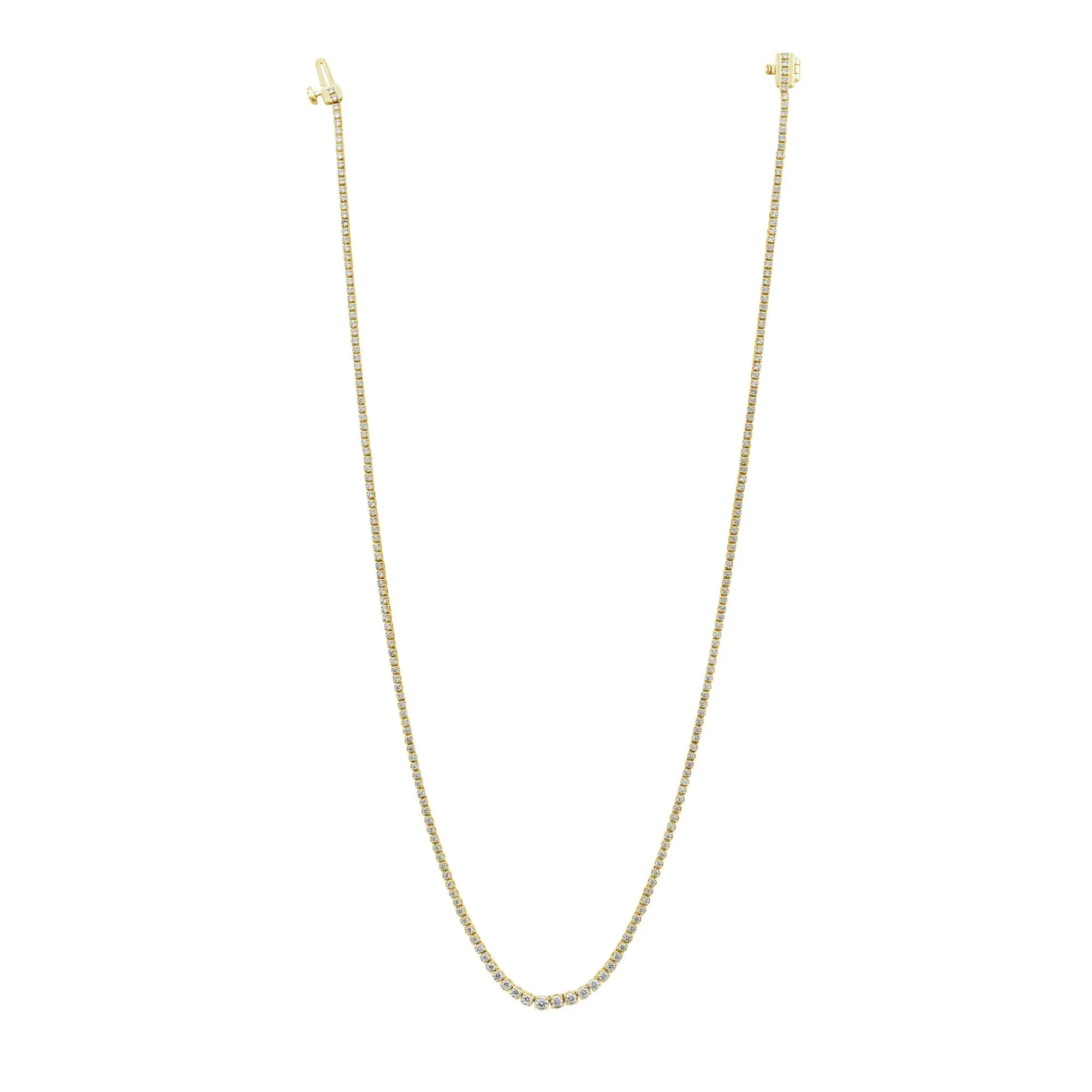 3 CT. Tw. Lab Grown Diamond Tennis Necklace 10K Yellow Gold Size 17" - Image 2