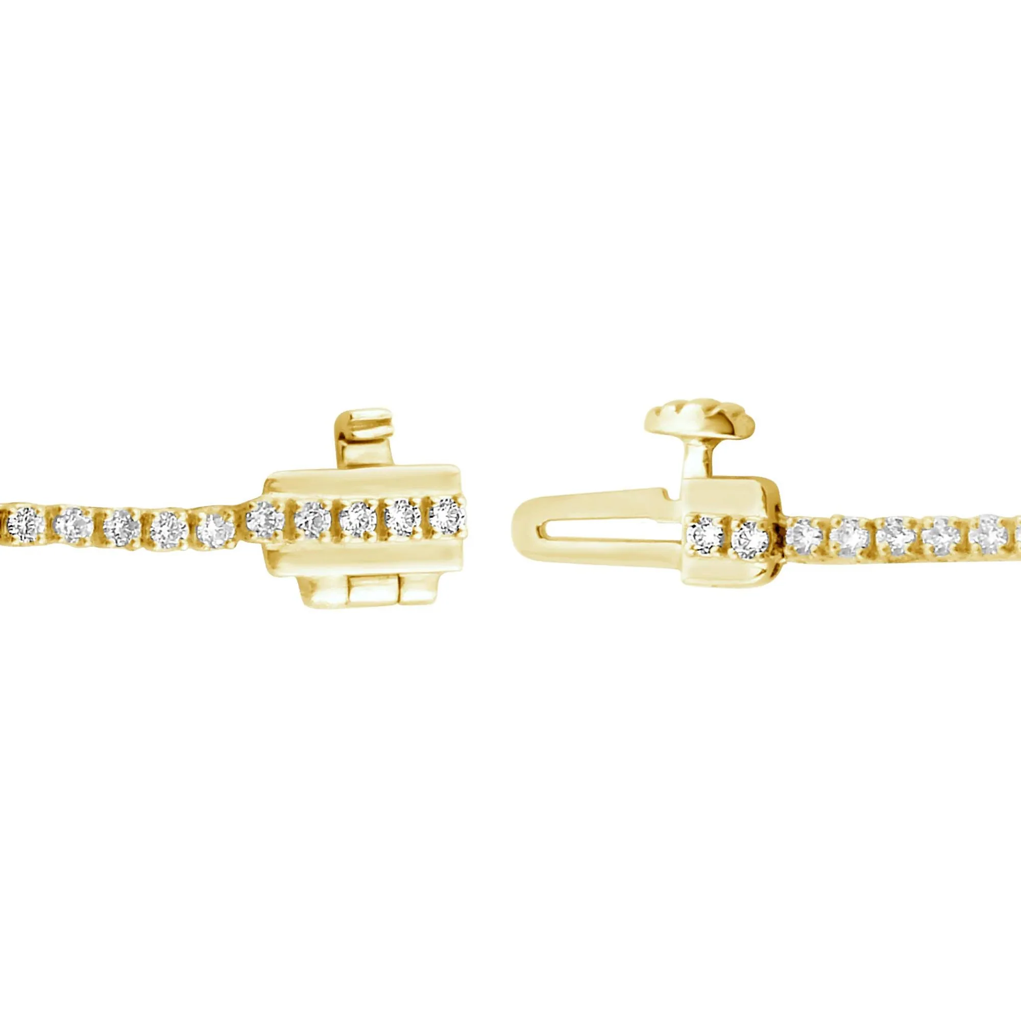 3 CT. Tw. Lab Grown Diamond Tennis Necklace 10K Yellow Gold Size 17" - Image 3