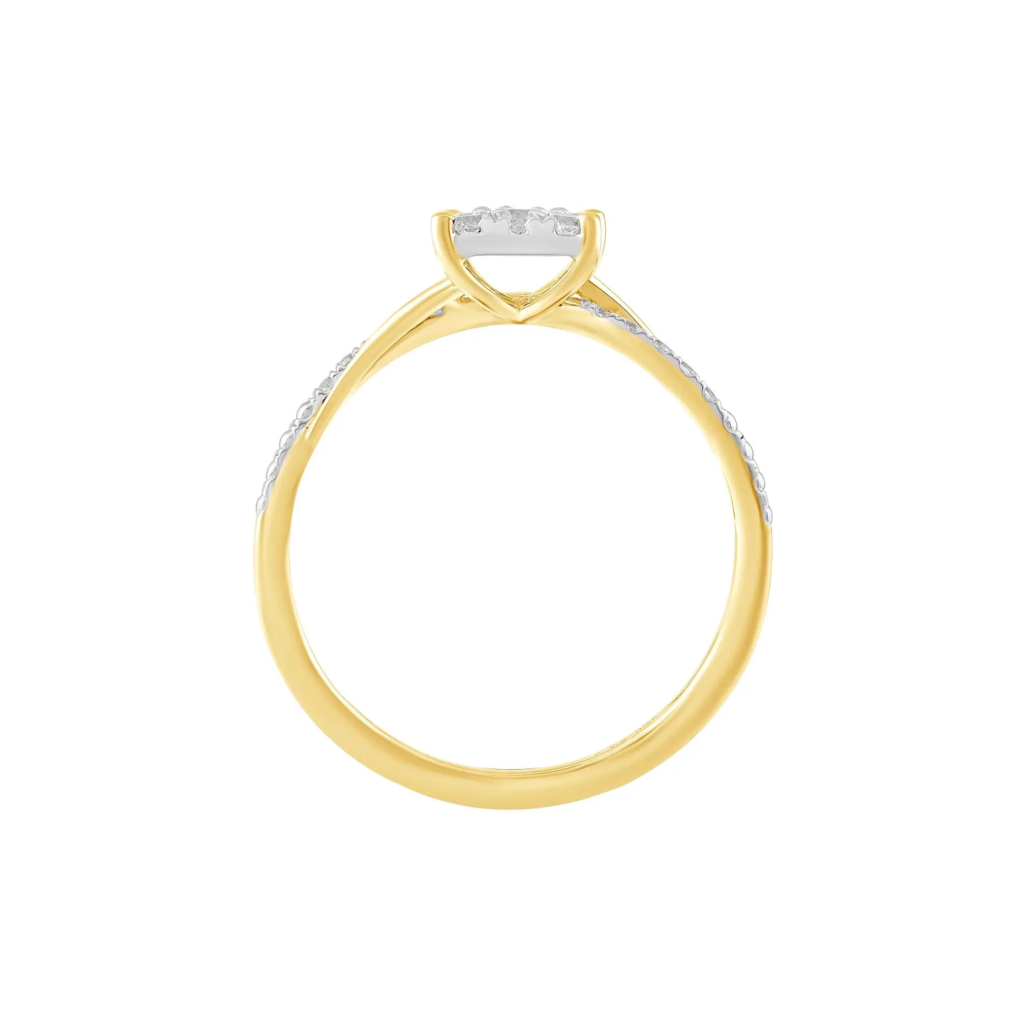 1/3 CT. Tw. Diamond Composite Promise Ring 10K Yellow and White Gold Size 7.5 - Image 2