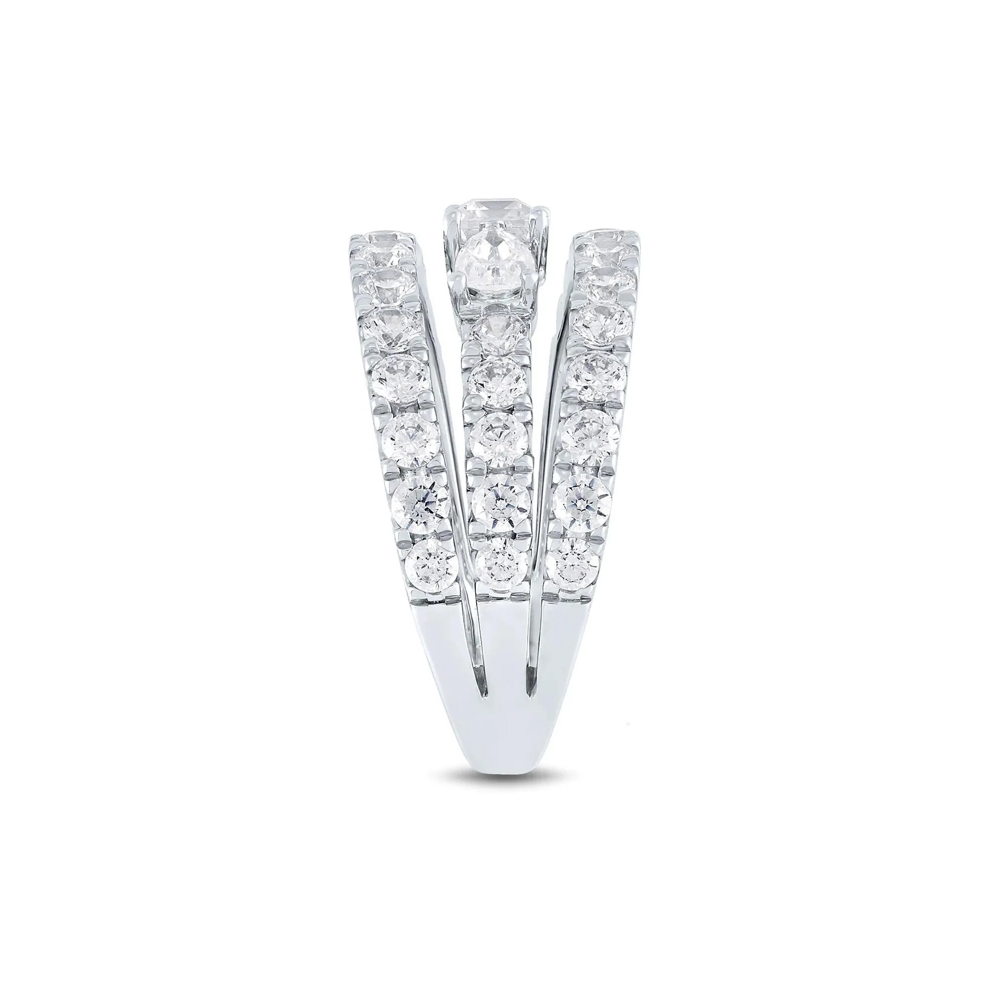 2 CT. Tw. Lab Grown Diamond Band Ring 14K White Gold Round Brilliant Cut Size 6 1.5mm - Image 2