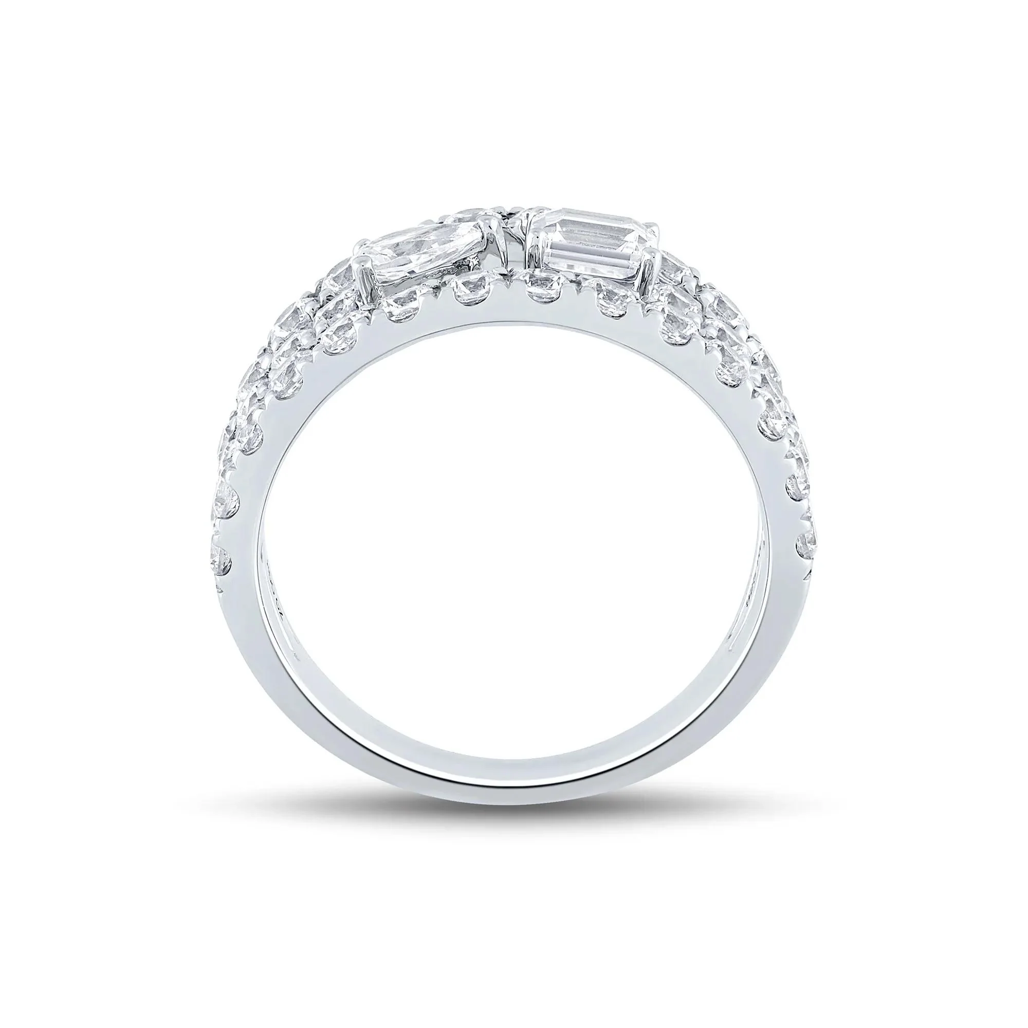 2 CT. Tw. Lab Grown Diamond Band Ring 14K White Gold Round Brilliant Cut Size 8 1.5mm - Image 3