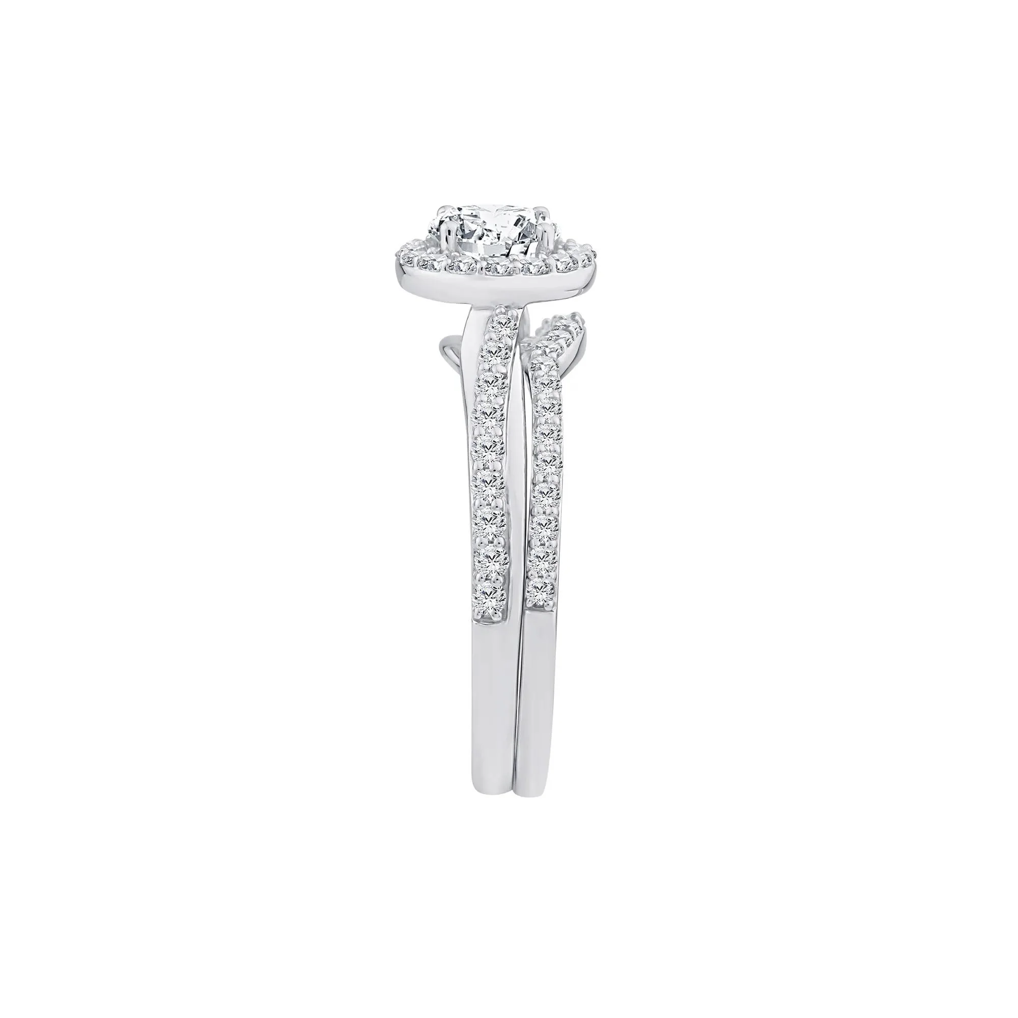 1/5 CT. Tw. Lab Grown Diamond Engagement Ring Set 10K White Gold Size 6 1mm - Image 3