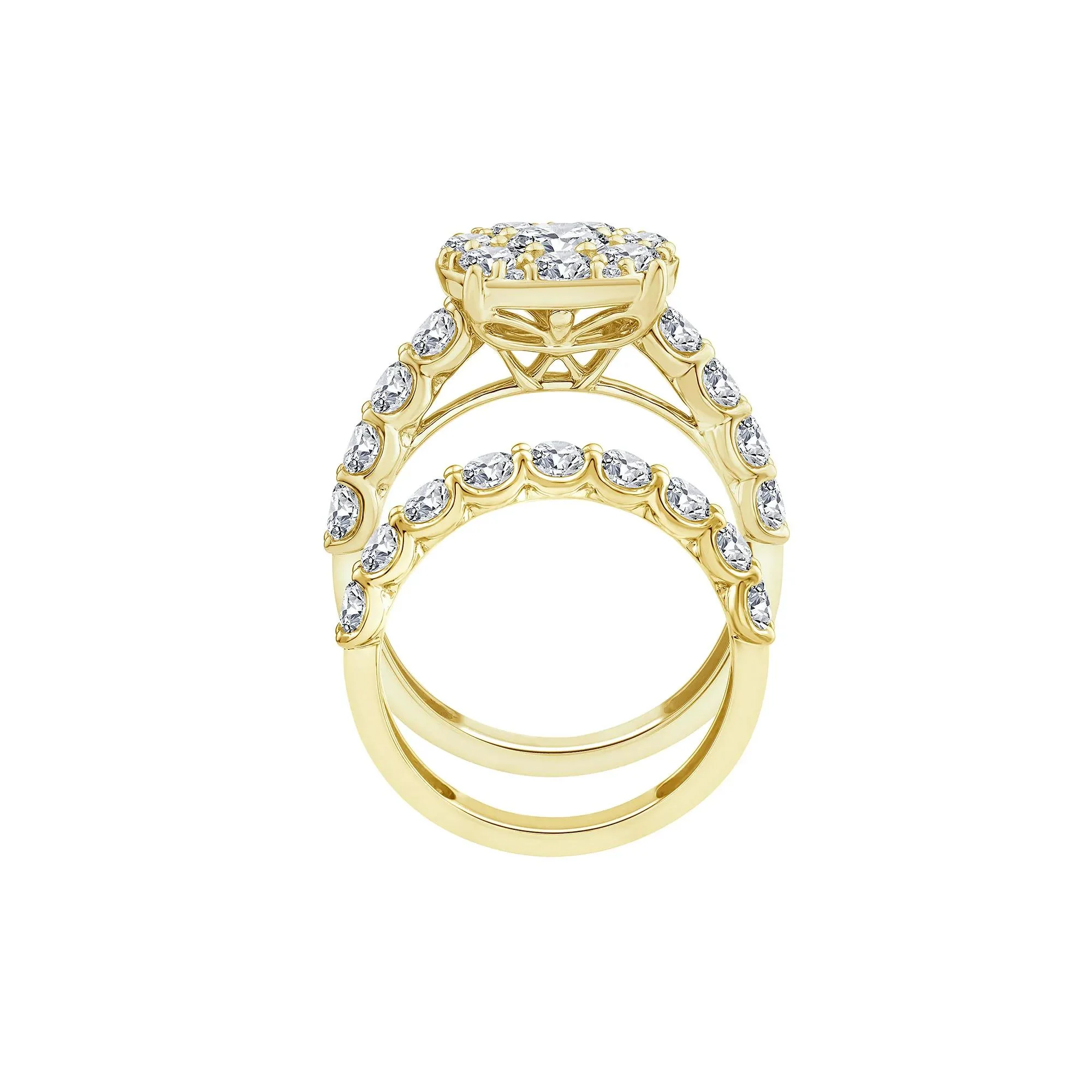 3 CT. Tw. Diamond Composite Engagement Ring Set 10K Yellow Gold Size 7 1.5mm - Image 2