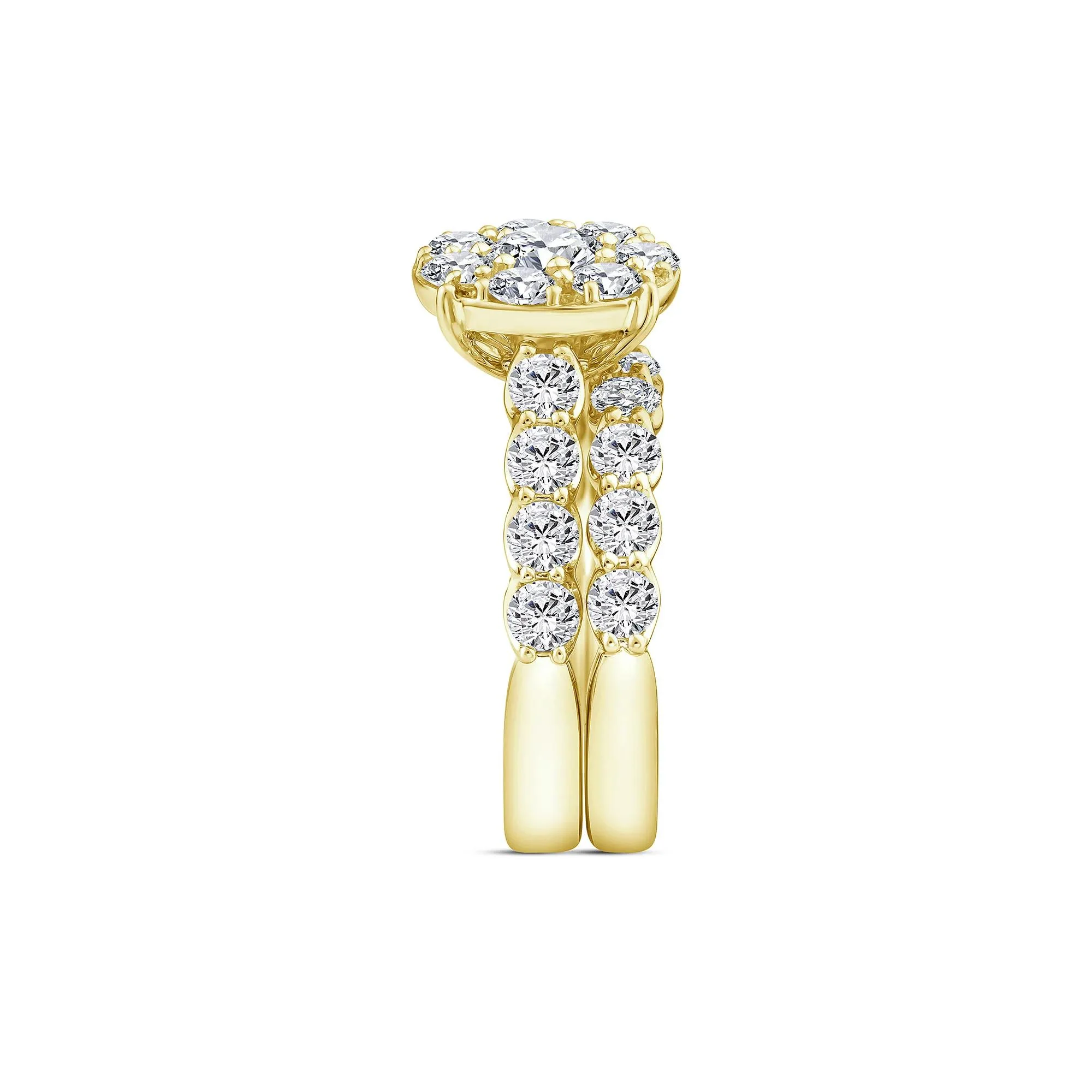 3 CT. Tw. Diamond Composite Engagement Ring Set 10K Yellow Gold Size 7 1.5mm - Image 3
