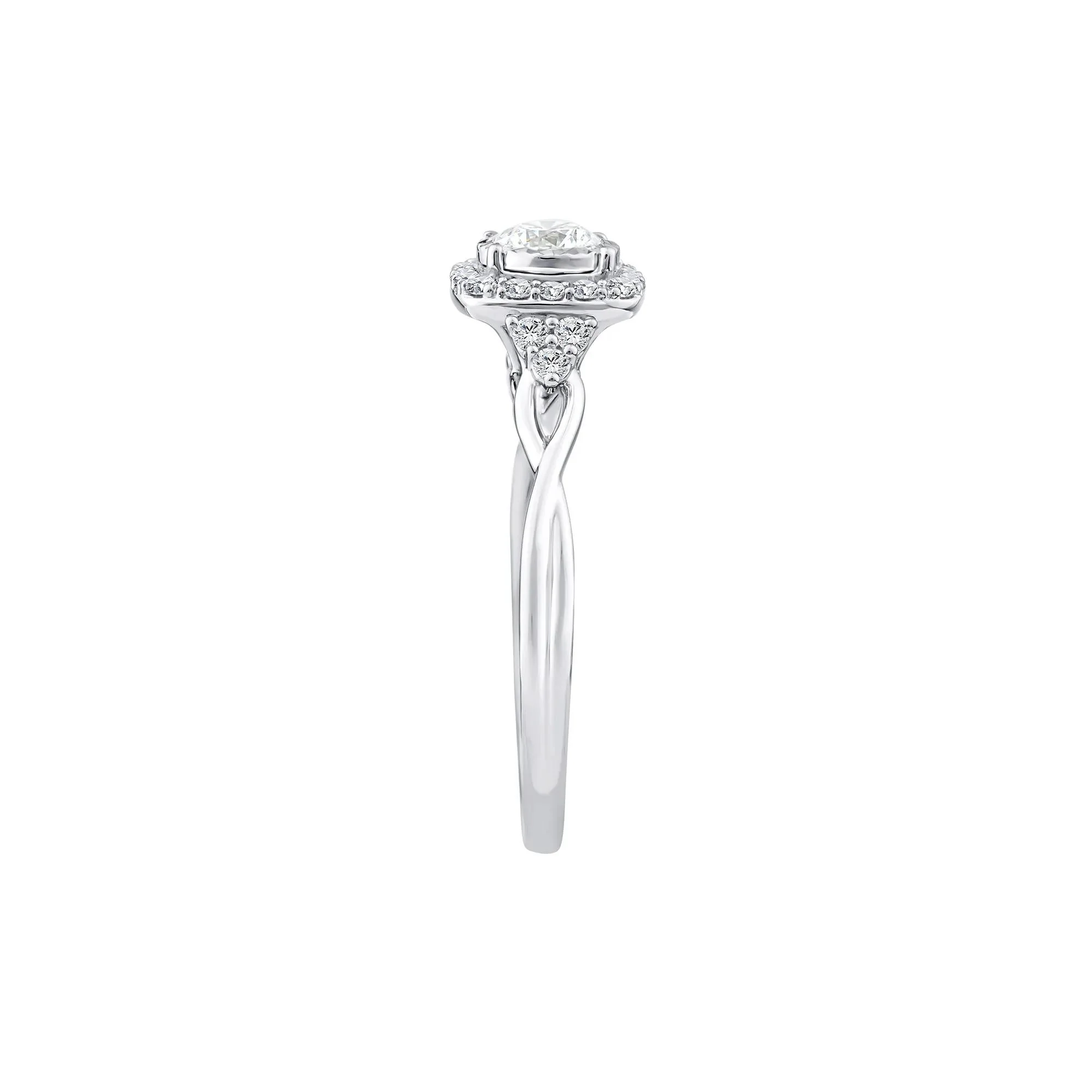 1/2 CT. Tw. Lab Grown Diamond Promise Ring 10K White Gold Size 7 1.5mm - Image 3