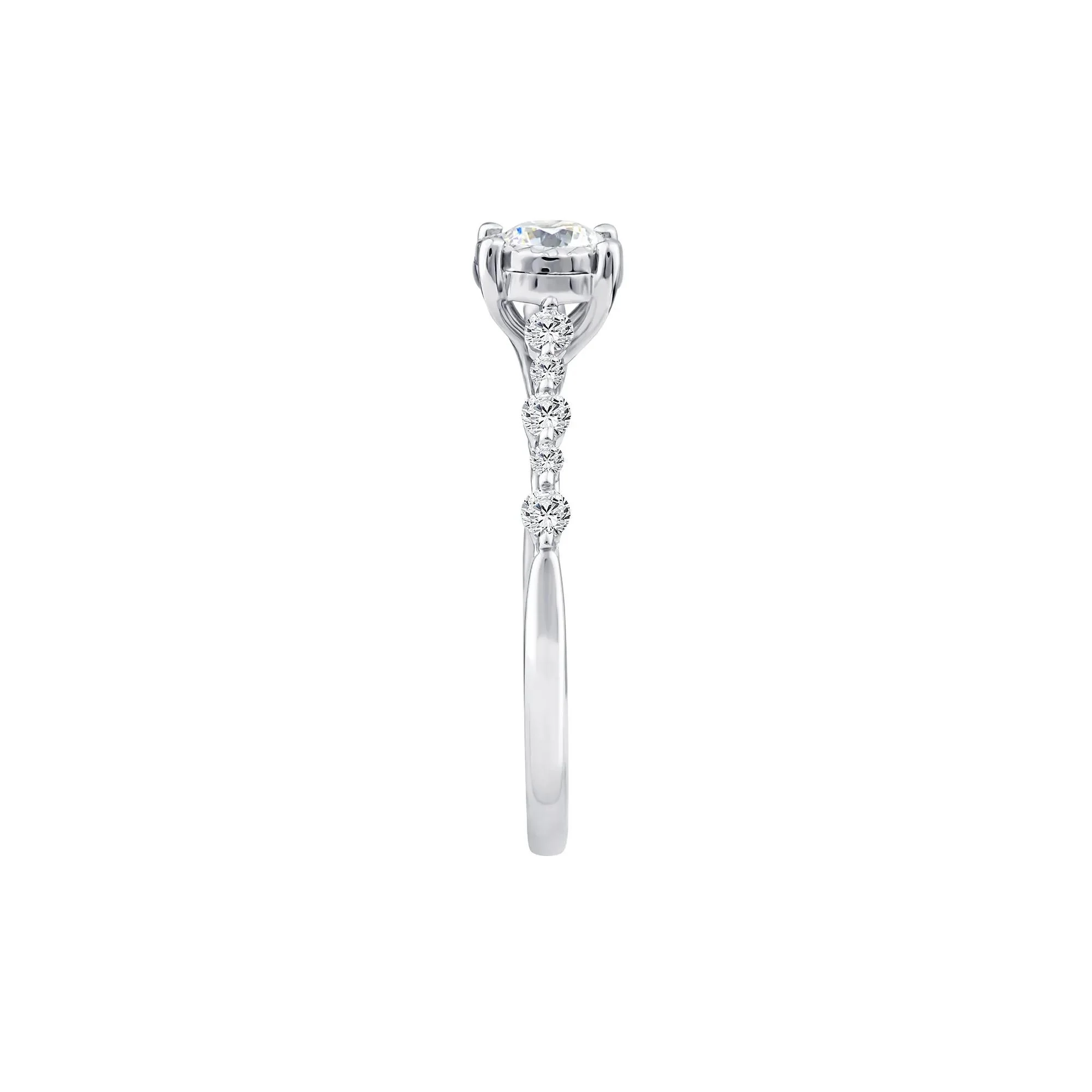 1/2 CT. Tw. Lab Grown Diamond Promise Ring 10K White Gold Size 8 1mm - Image 3