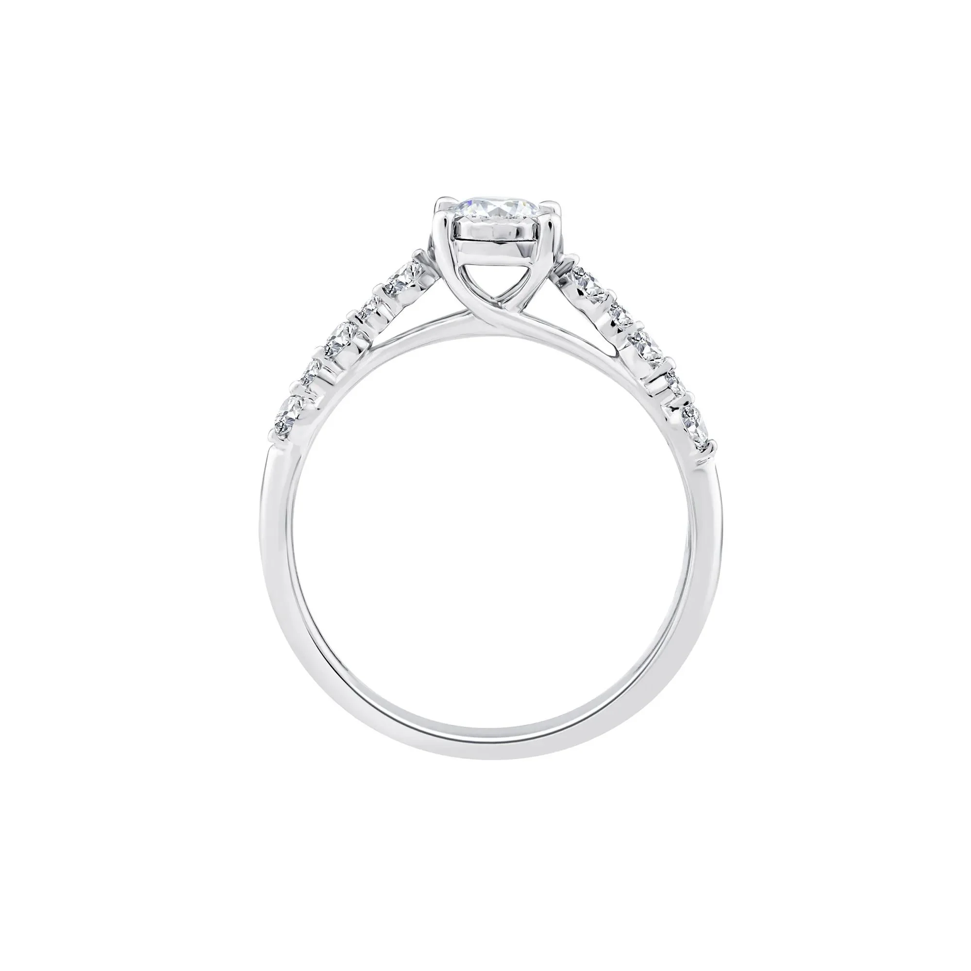 1/2 CT. Tw. Lab Grown Diamond Promise Ring 10K White Gold Size 8.5 1mm - Image 2