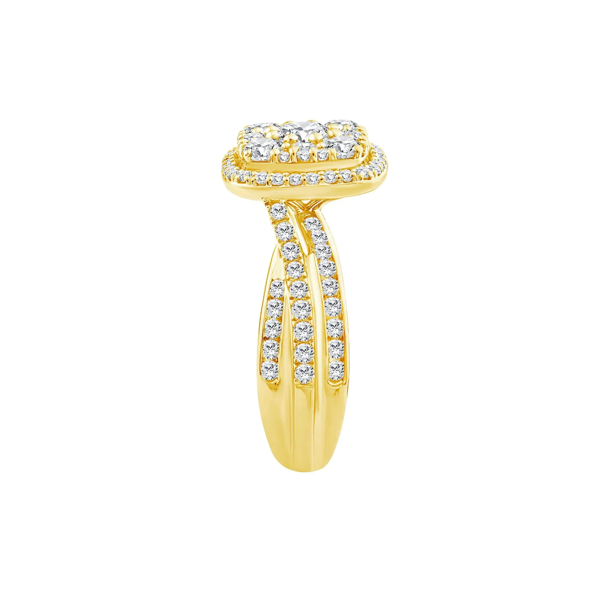 2 CT. Tw. Diamond Composite Engagement Ring 10K Yellow Gold Size 6.5 3mm - Image 3