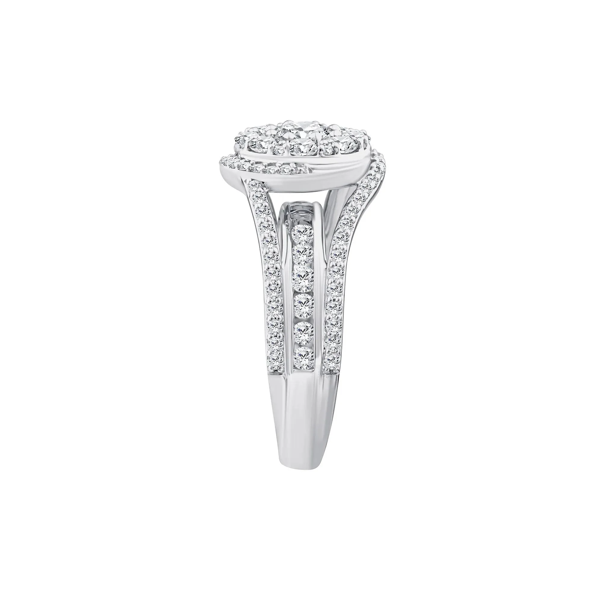 1 3/4 CT. Tw. Diamond Composite Engagement Ring 10K White Gold Round Brilliant Cut Size 9 2.5mm - Image 3