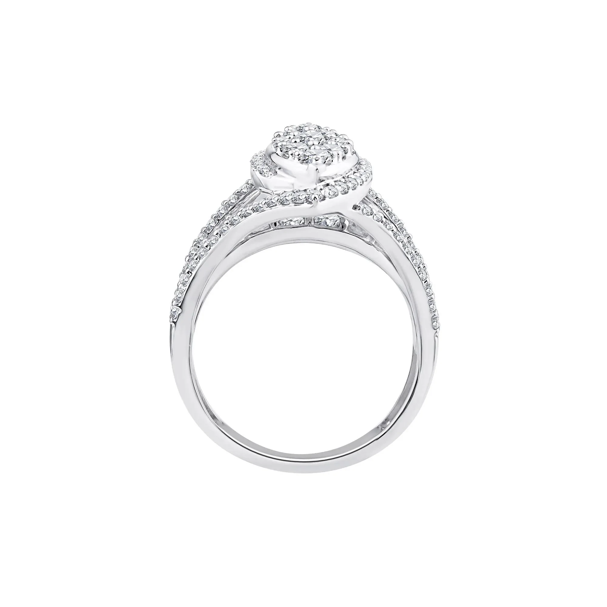 1/2 CT. Tw. Diamond Composite Engagement Ring 10K White Gold Size 6 2mm - Image 2
