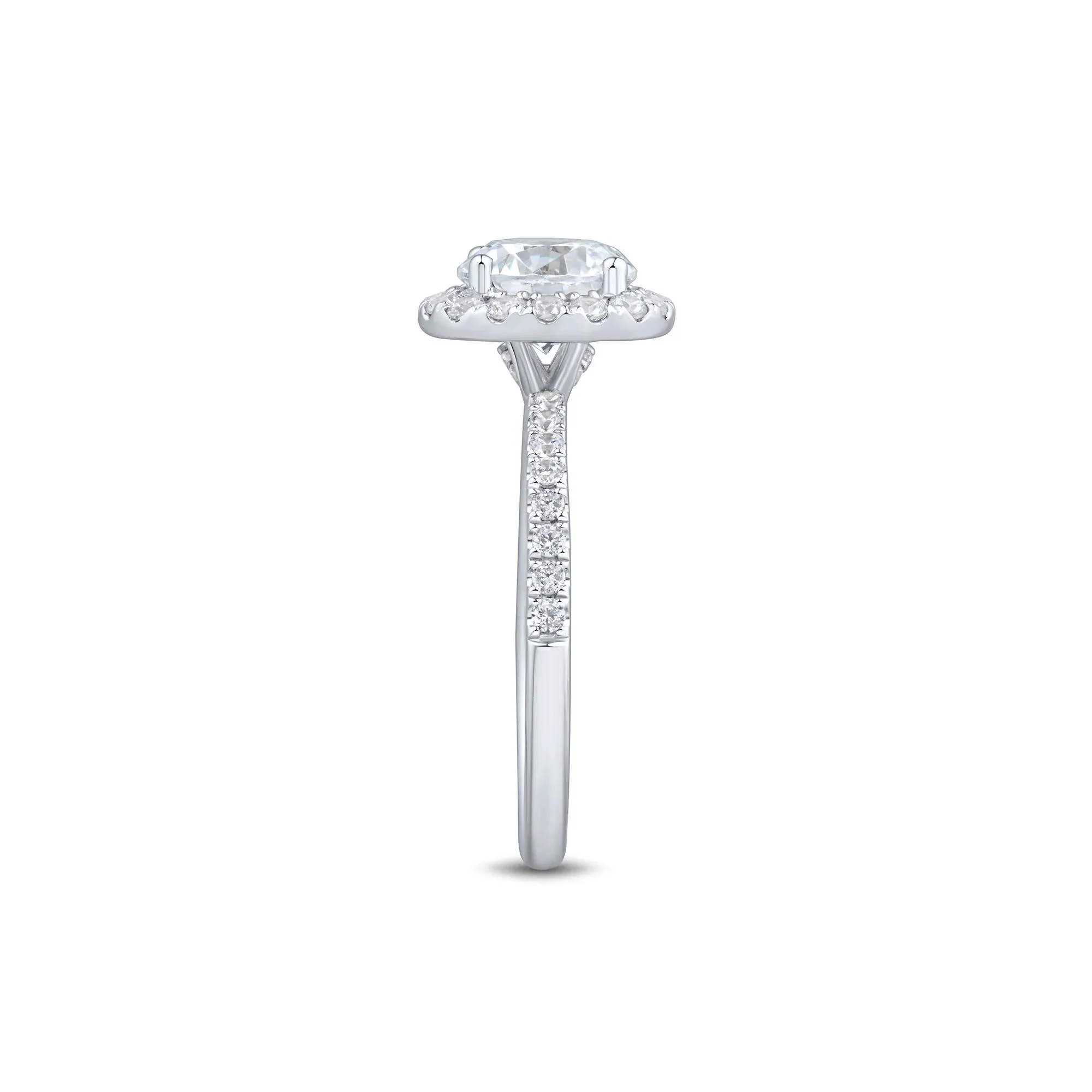 2 CT. Tw. Lab Grown Diamond Halo Engagement Ring 14K White Gold Size 8.5 1mm - Image 3
