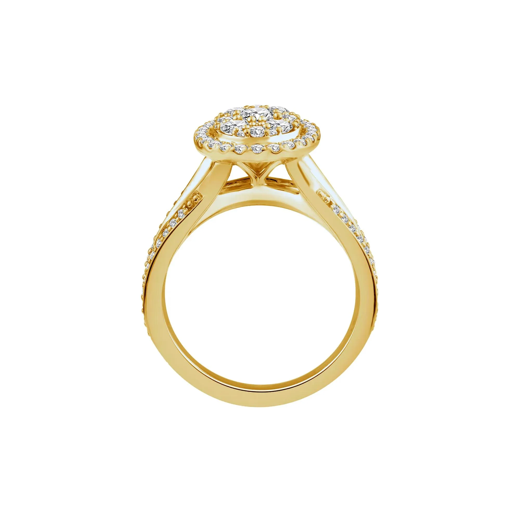 1/2 CT. Tw. Diamond Composite Engagement Ring 10K Yellow Gold Round Brilliant Cut Size 8.5 - Image 2