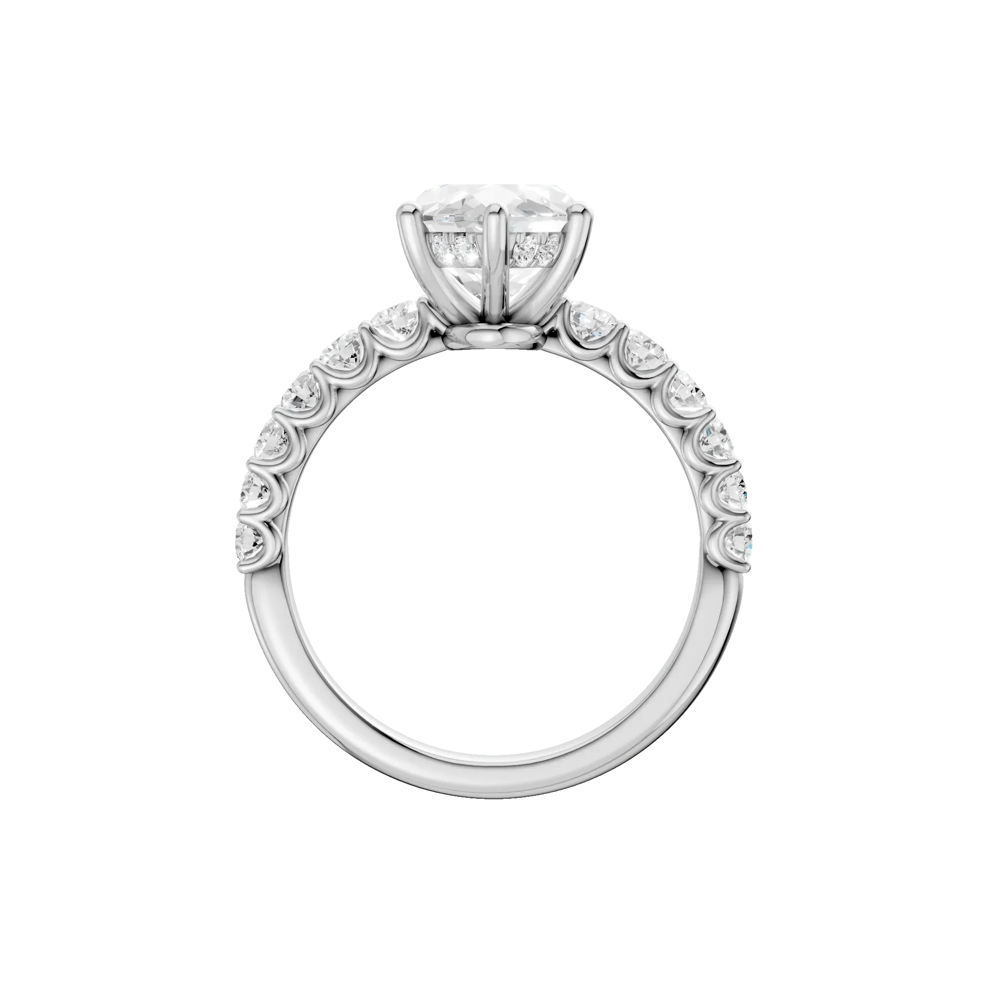 3 5/8 CT. Tw. Lab Grown Diamond Engagement Ring 14K White Gold Size 6 2mm - Image 4