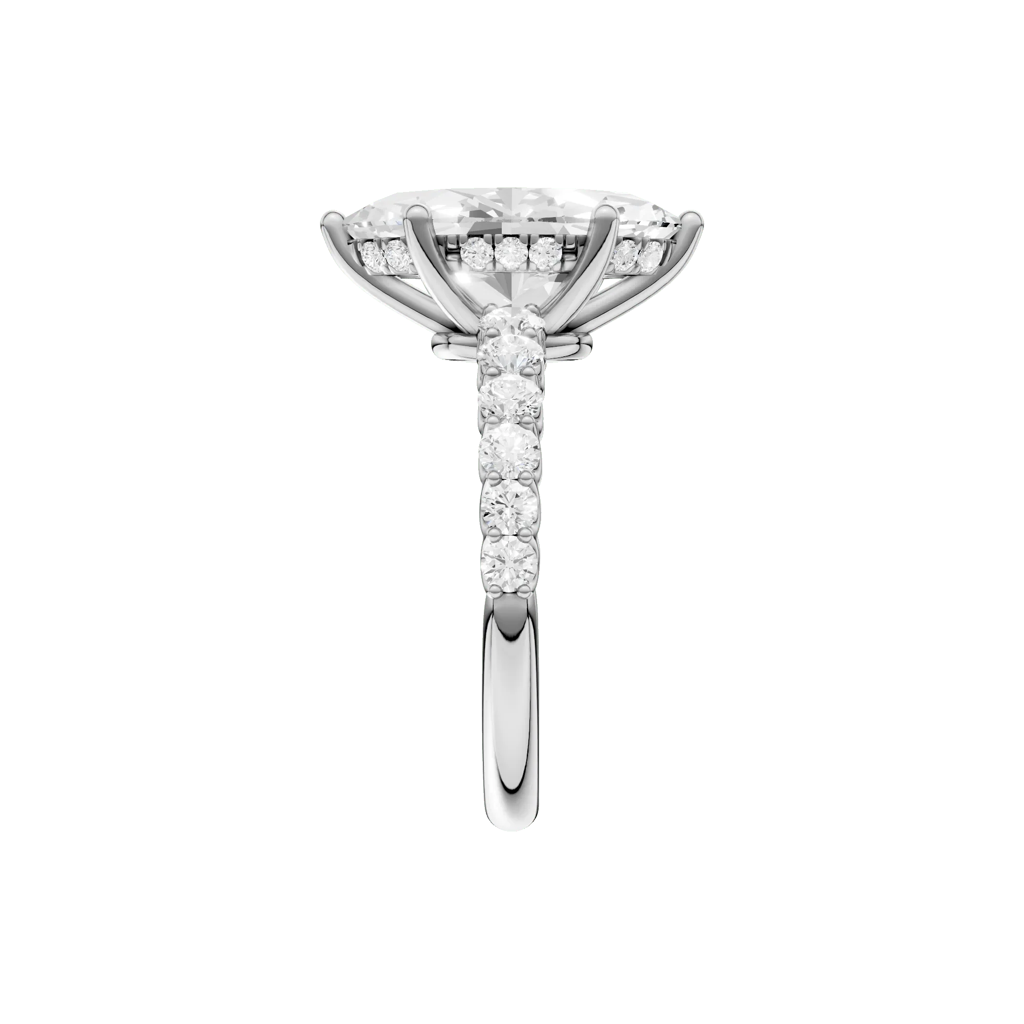 3 5/8 CT. Tw. Lab Grown Diamond Engagement Ring 14K White Gold Size 7.5 2mm - Image 3