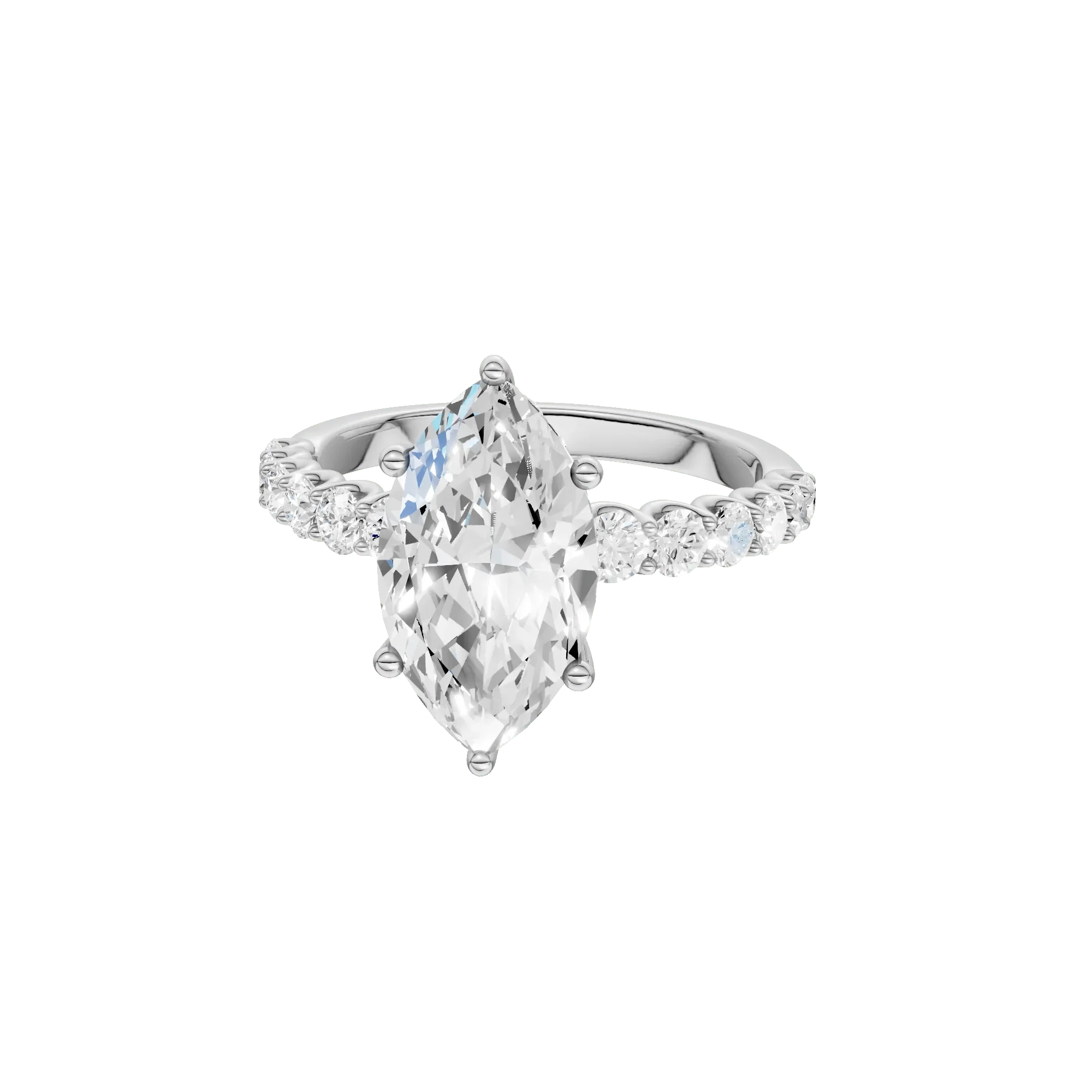 3 5/8 CT. Tw. Lab Grown Diamond Engagement Ring 14K White Gold Size 9 2mm - Image 2