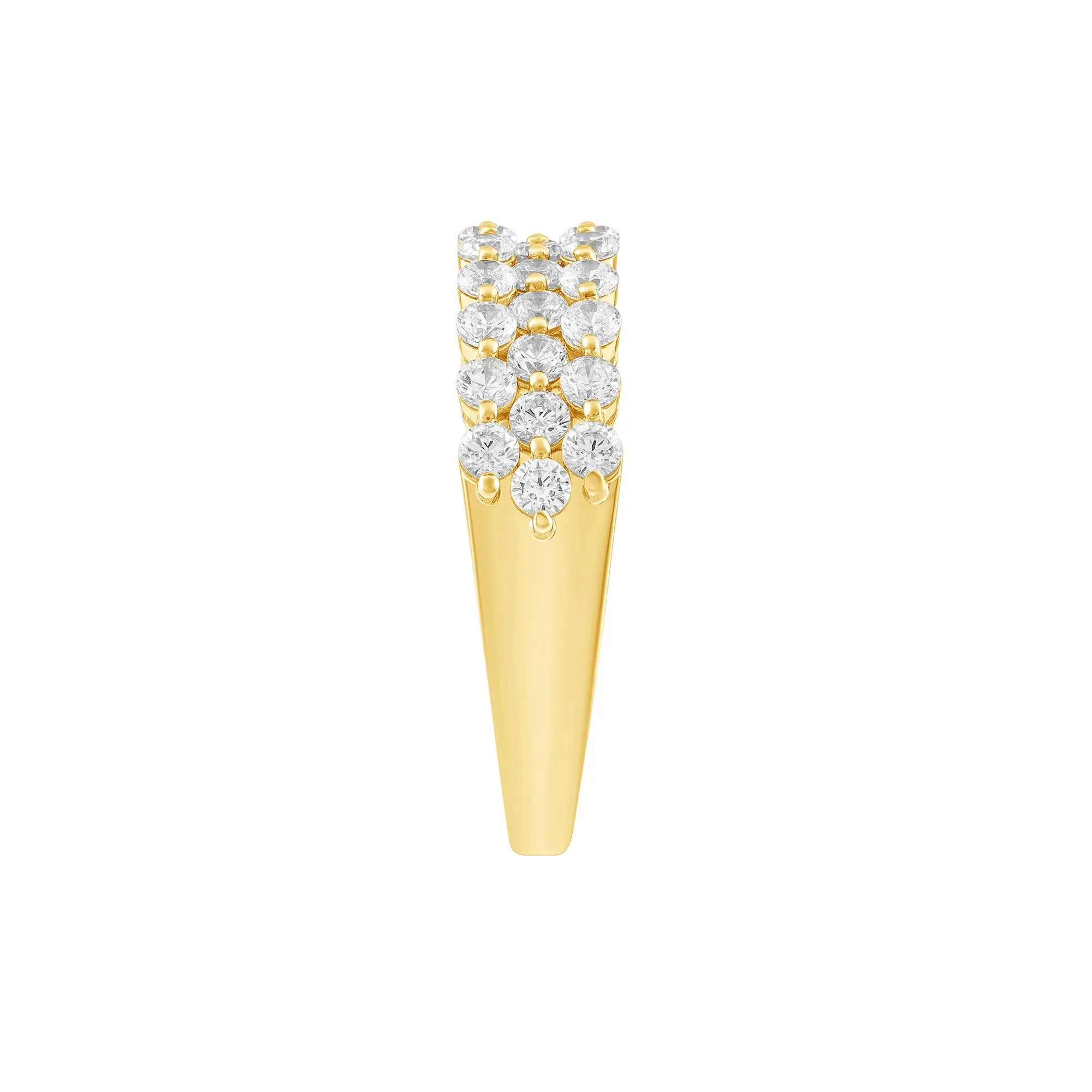 1 CT. Tw. Diamond Wide Anniversary Band Ring 10K Yellow Gold Round Brilliant Cut Size 6 - Image 3