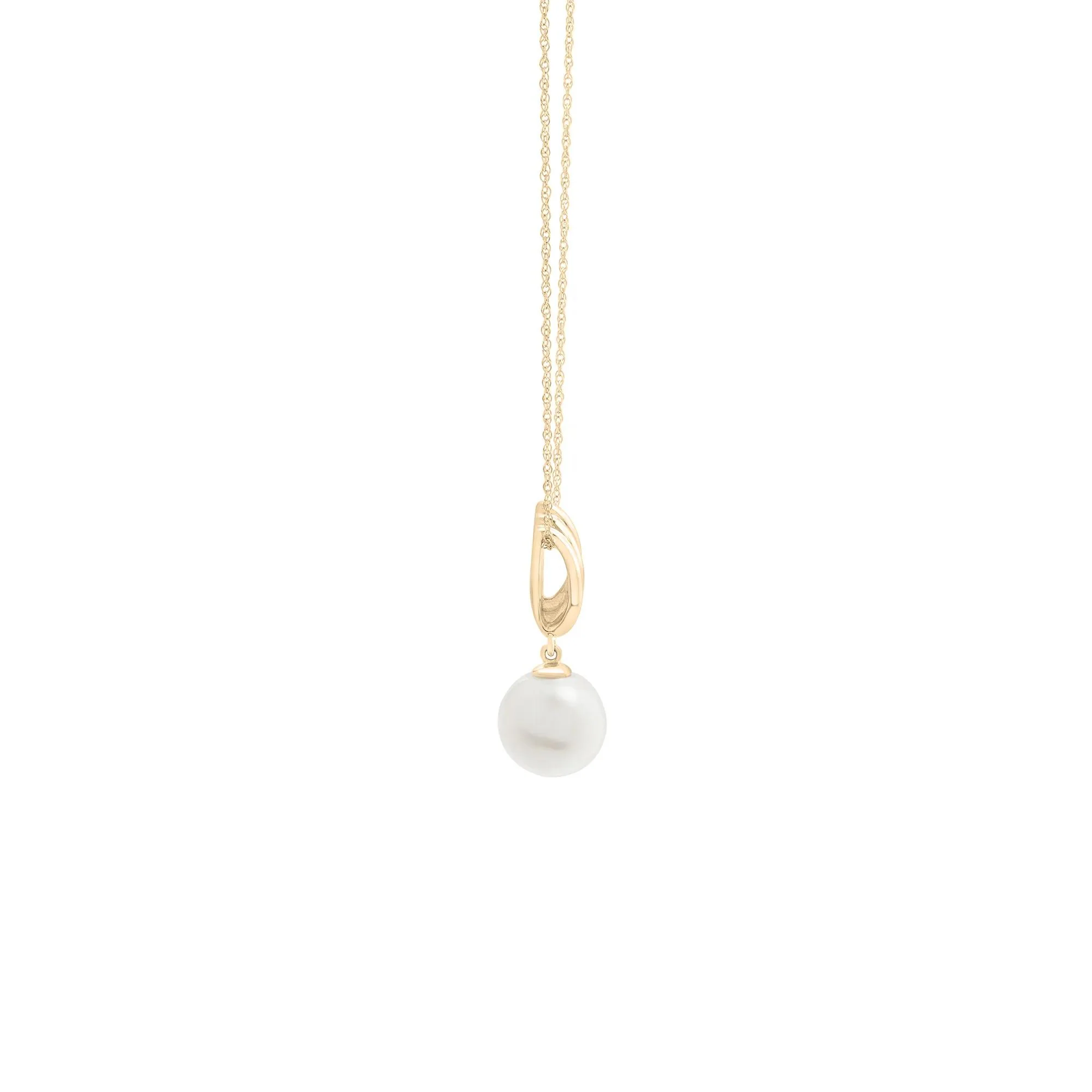 Freshwater Cultured Pearl Necklace 10K Yellow Gold Size 18" - Image 3
