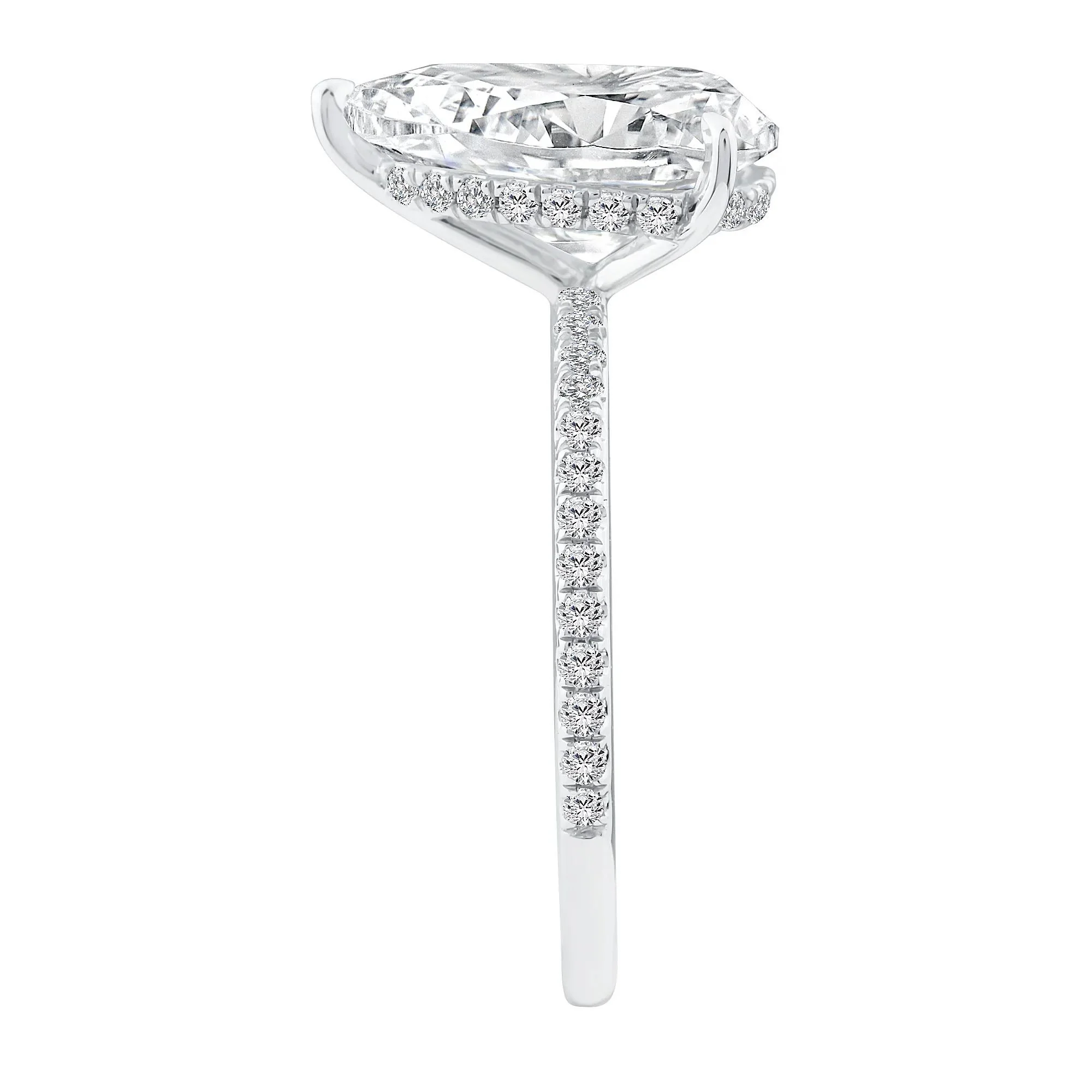 3 1/4 CT. Tw. Lab Grown Diamond Engagement Ring 14K White Gold Round Brilliant Cut Size 8.5 1mm - Image 3