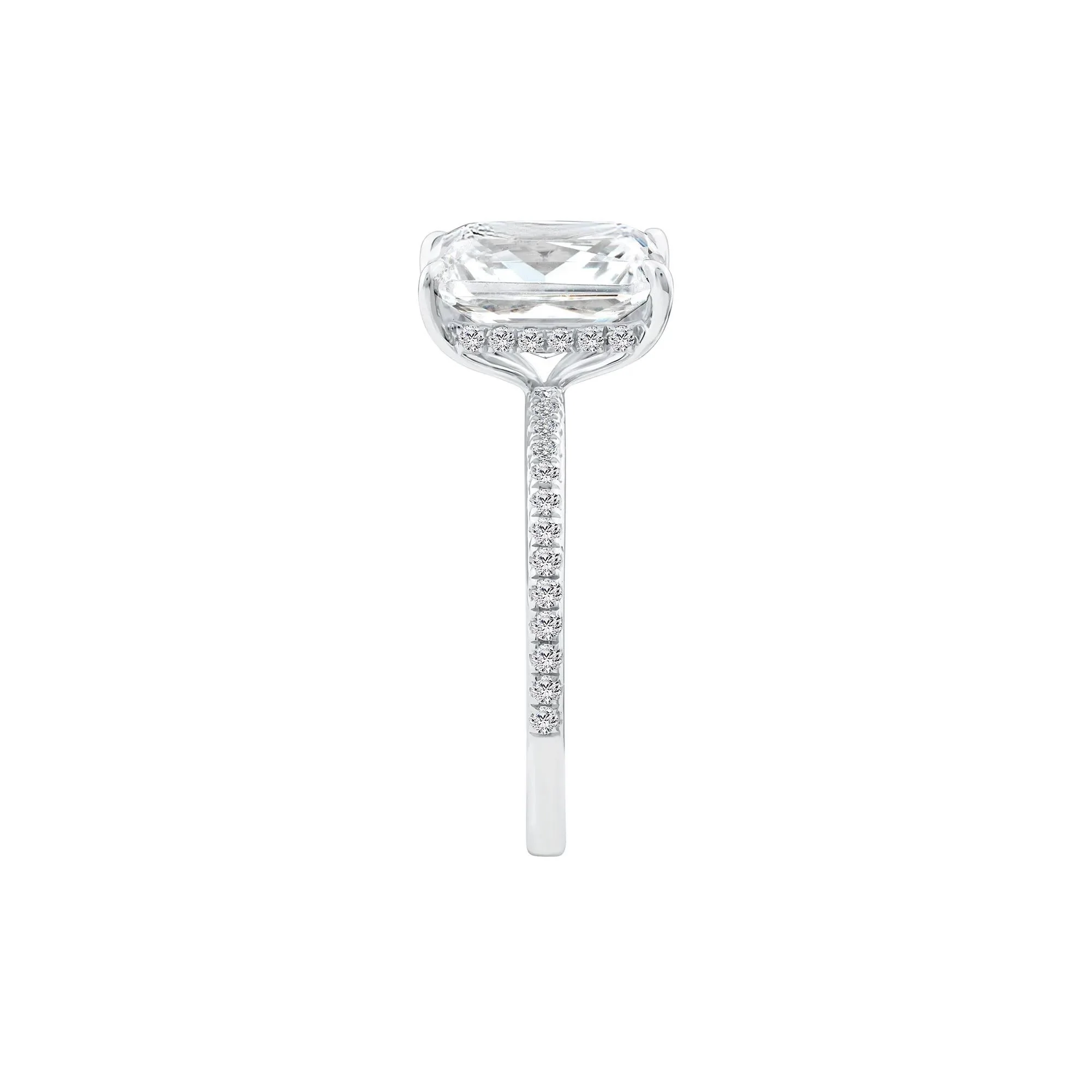 3 1/4 CT. Tw. Lab Grown Diamond Radiant-Cut Engagement Ring 14K White Gold Size 7 1mm - Image 3
