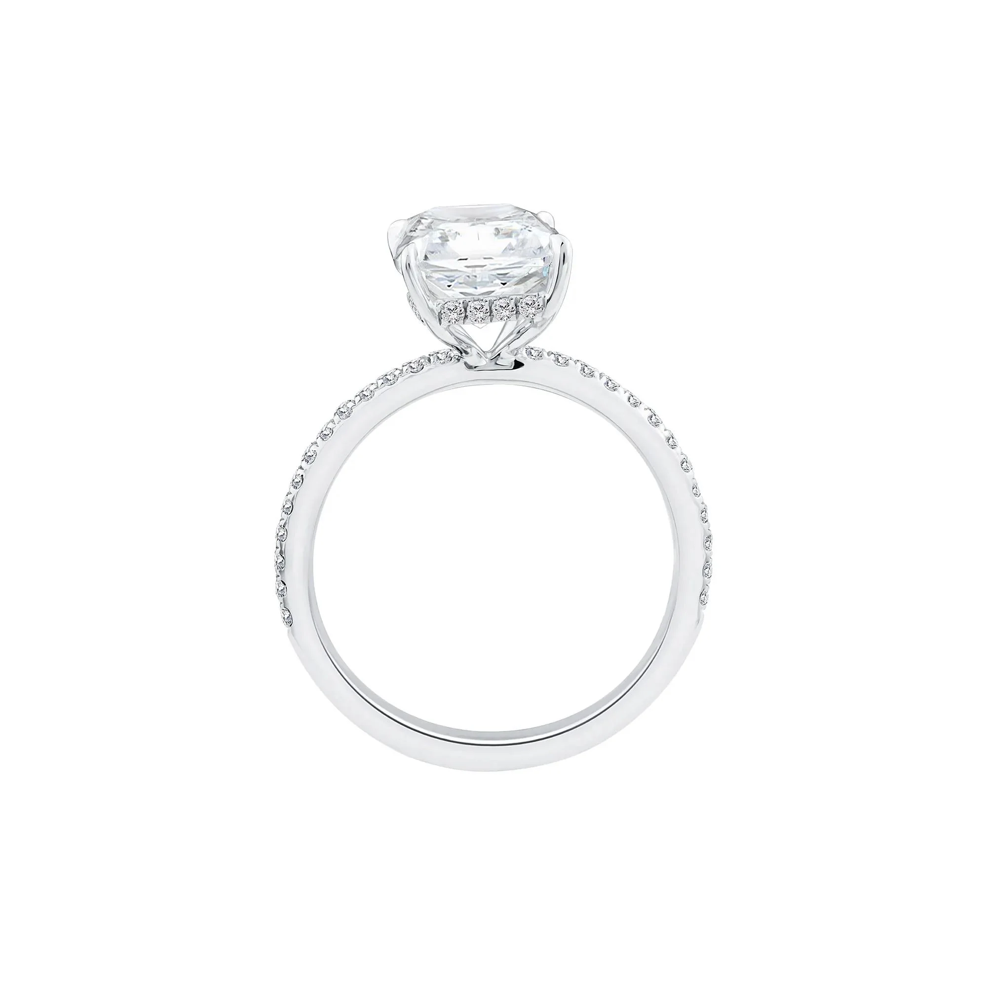 3 1/4 CT. Tw. Lab Grown Diamond Radiant-Cut Engagement Ring 14K White Gold Size 9 1mm - Image 2