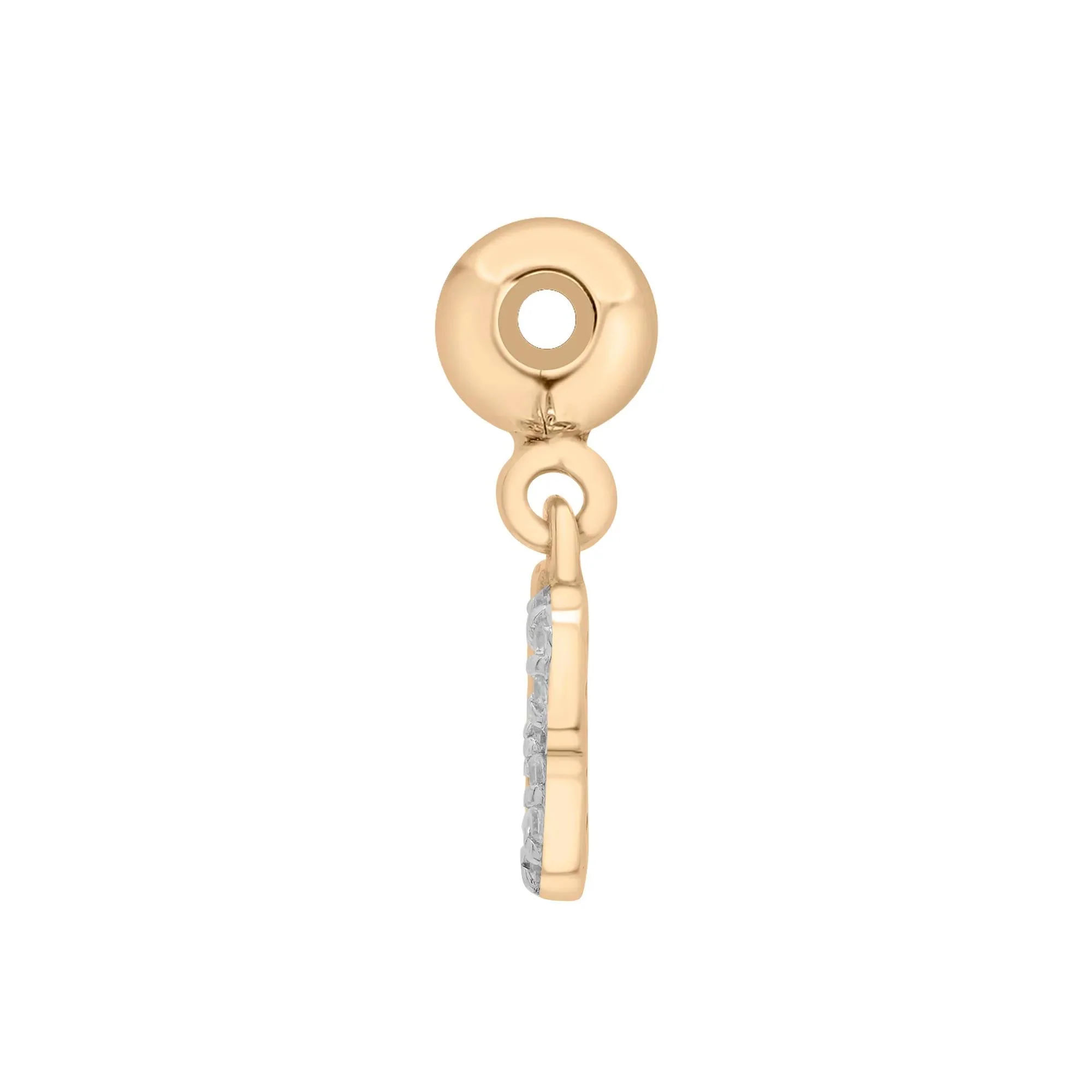 Diamond Accent Lucky Number 13 Bead Charm Vermeil Yellow Size 12.00mm - Image 2