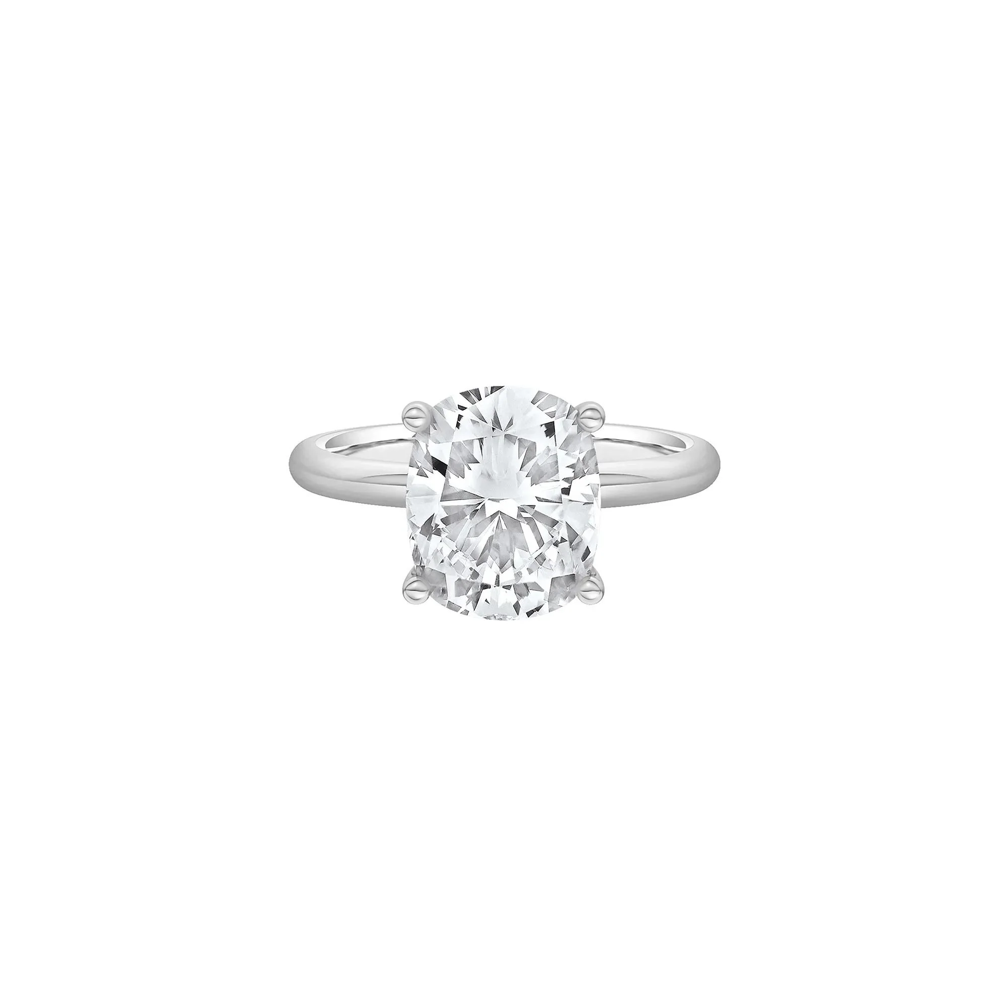 2 CT. Tw. Lab Grown Diamond Elongated Cushion-Cut Engagement Ring 14K White Gold Size 9.5 2mm