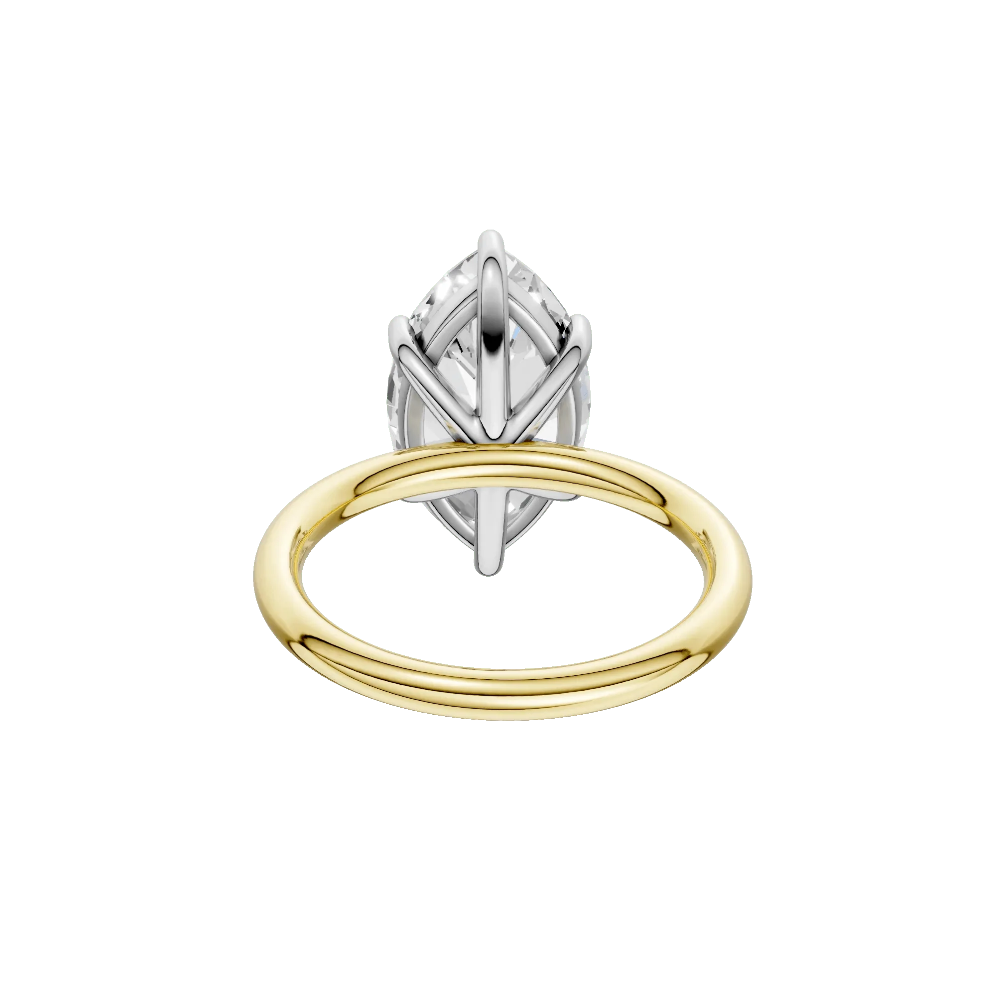 4 CT. Tw. Lab Grown Diamond Marquise Solitaire Engagement Ring 14K Yellow and White Gold Size 8 2mm - Image 5