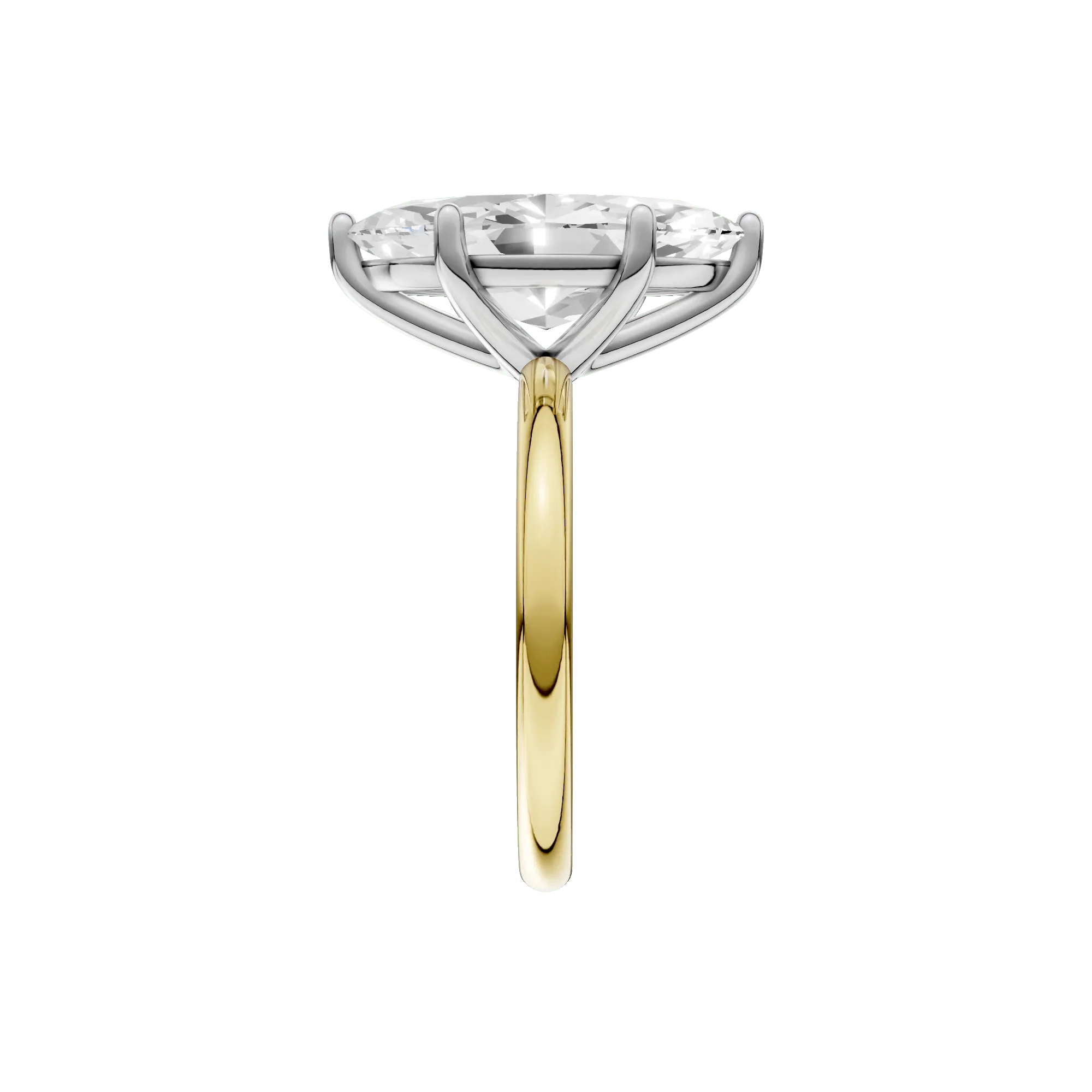 4 CT. Tw. Lab Grown Diamond Marquise Solitaire Engagement Ring 14K Yellow and White Gold Size 8.5 2mm - Image 4