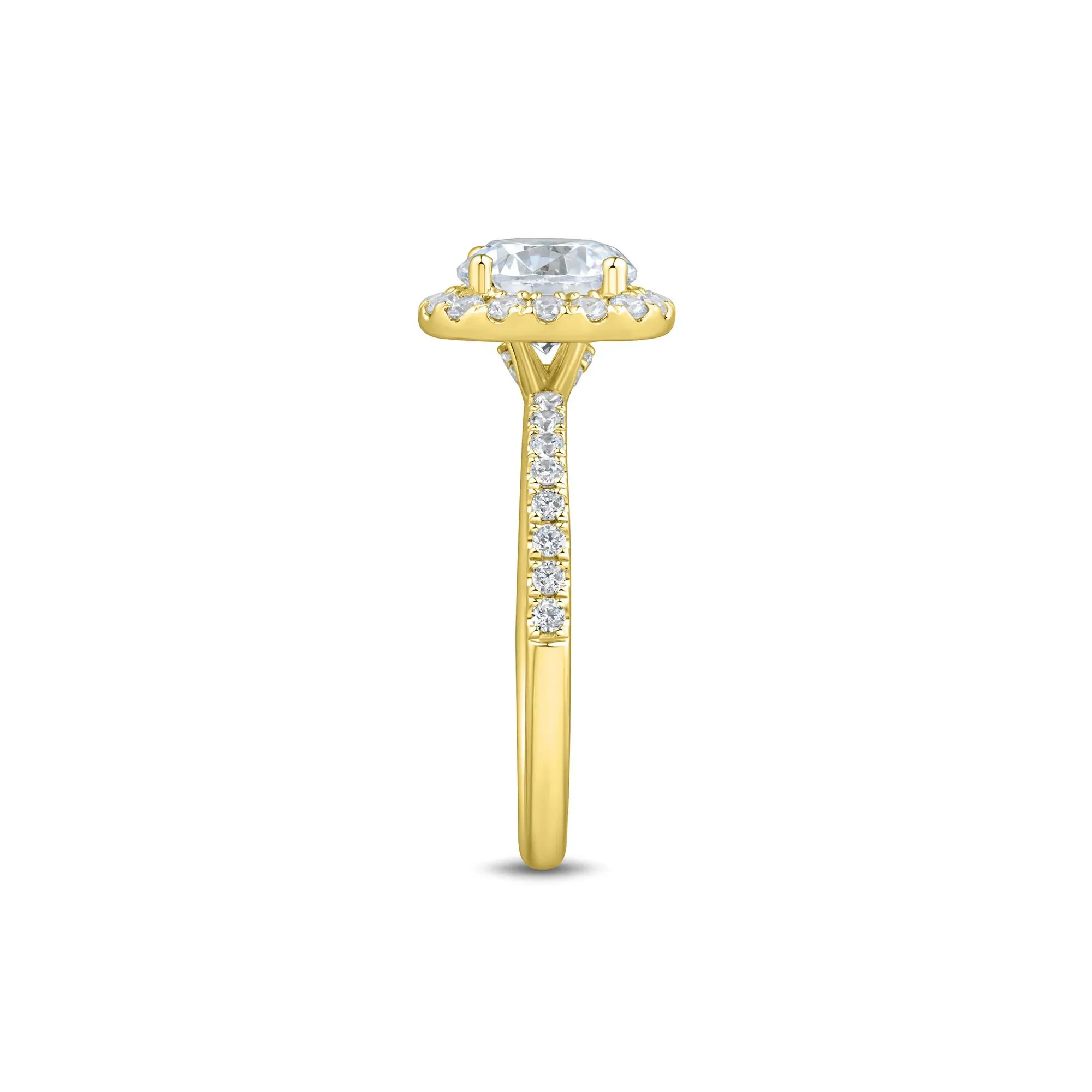 2 CT. Tw. Lab Grown Diamond Halo Engagement Ring 14K Yellow Gold Size 8.5 1mm - Image 3
