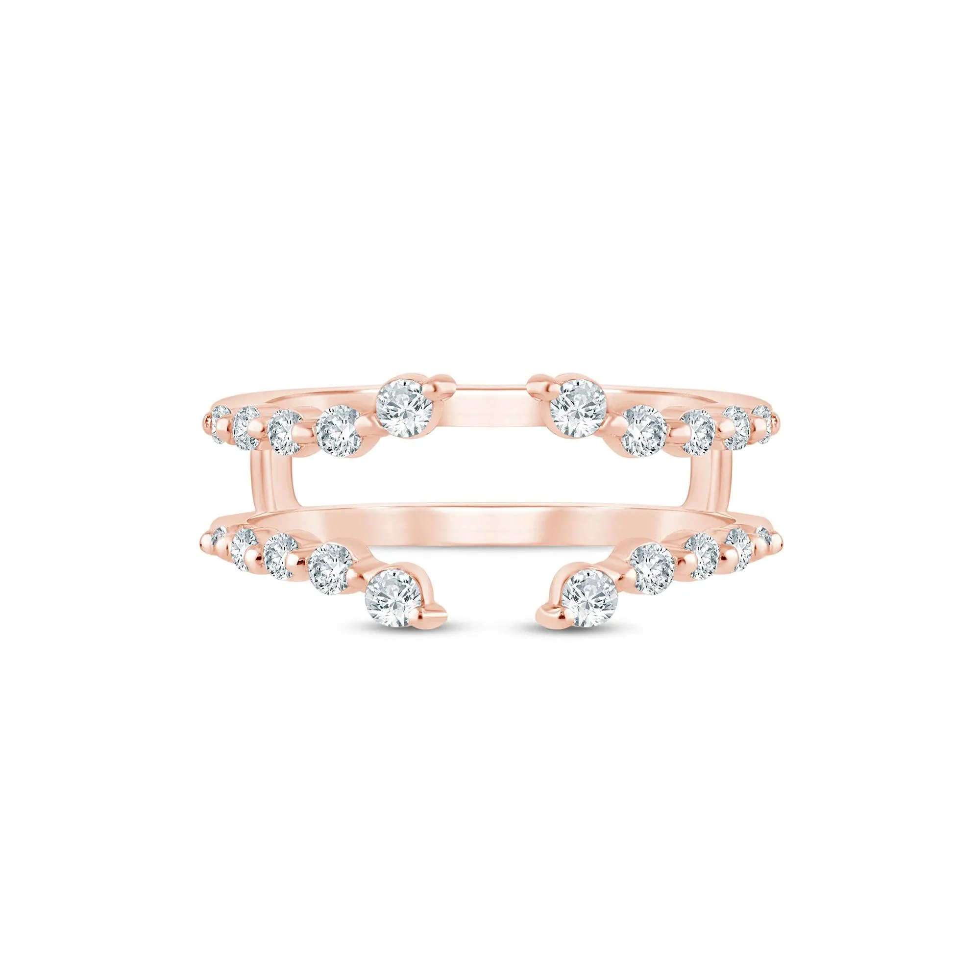 3/8 CT. Tw. Lab Grown Diamond Open Ring Insert 14K Rose Gold Size 5 1.5mm