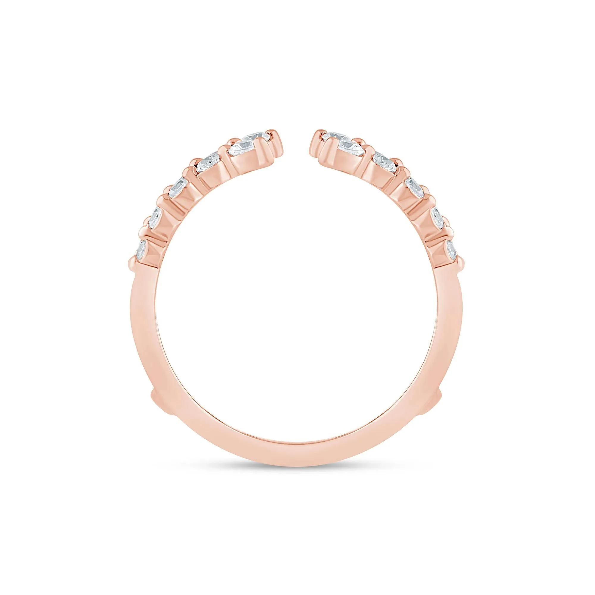 3/8 CT. Tw. Lab Grown Diamond Open Ring Insert 14K Rose Gold Size 8 1.5mm - Image 2