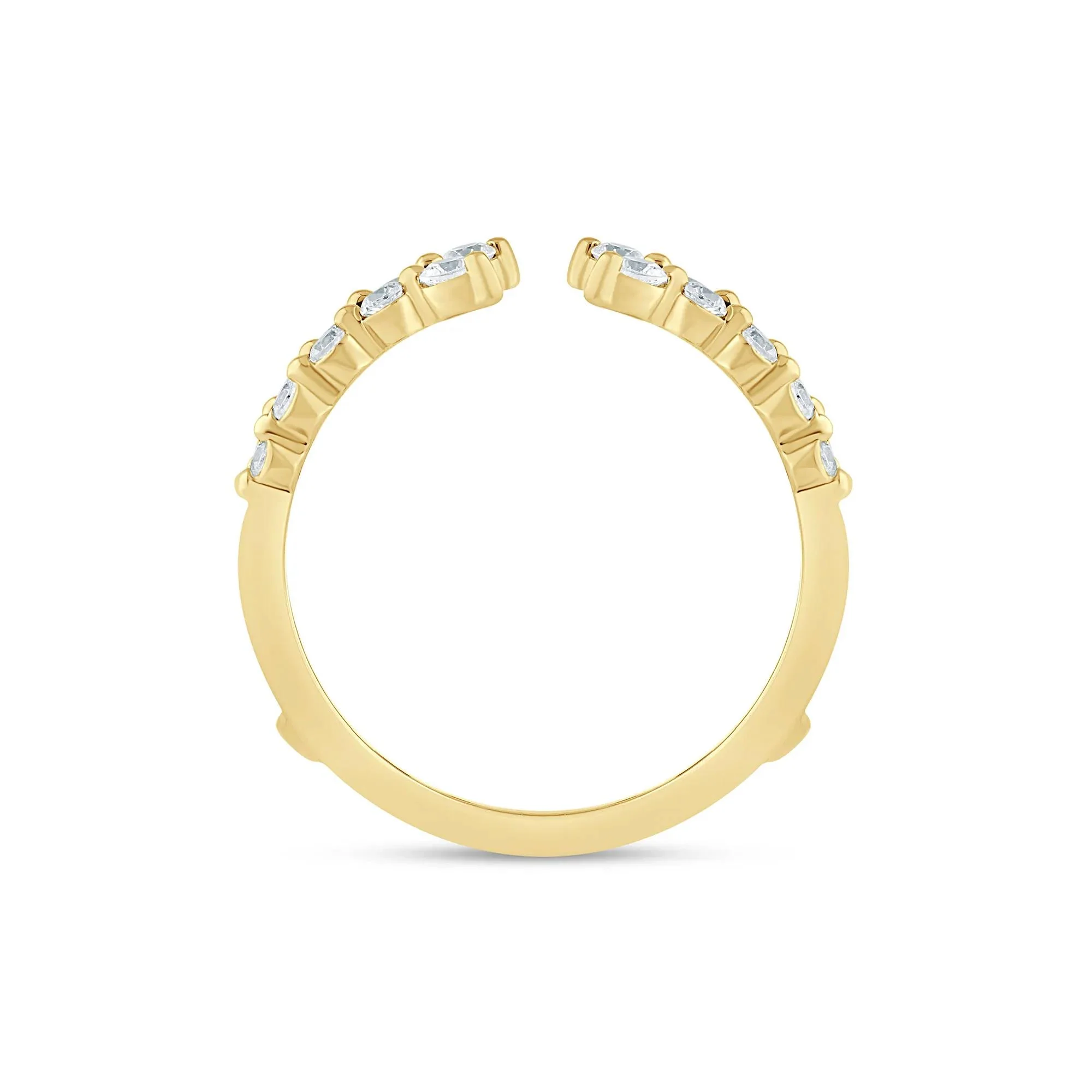 3/8 CT. Tw. Lab Grown Diamond Open Ring Insert 14K Yellow Gold Size 5.5 1.5mm - Image 2